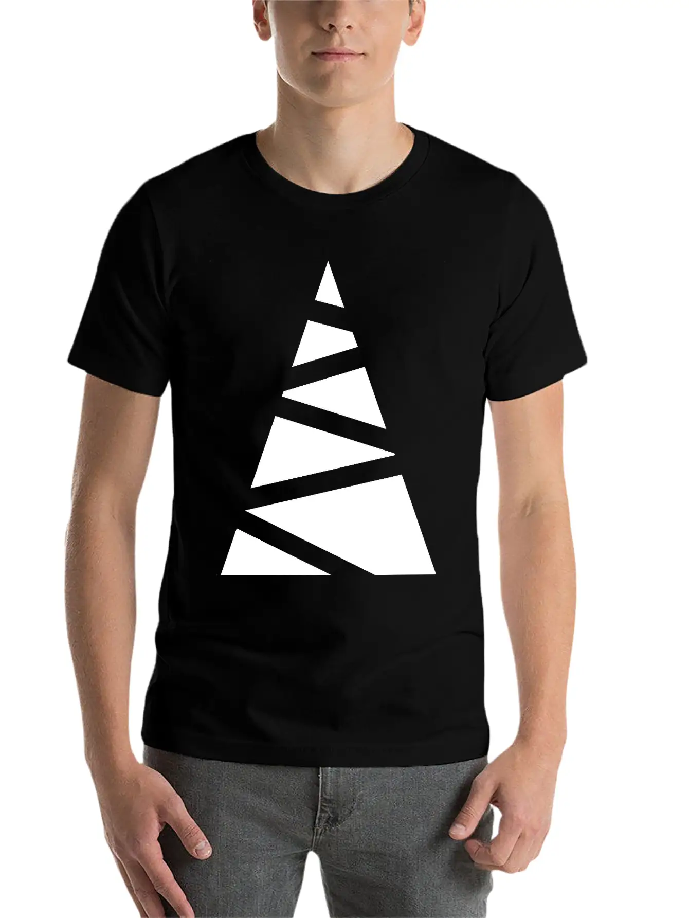 Abstract Christmas Tree Unisex Casual T-Shirt – Clean Design For Daily Comfort