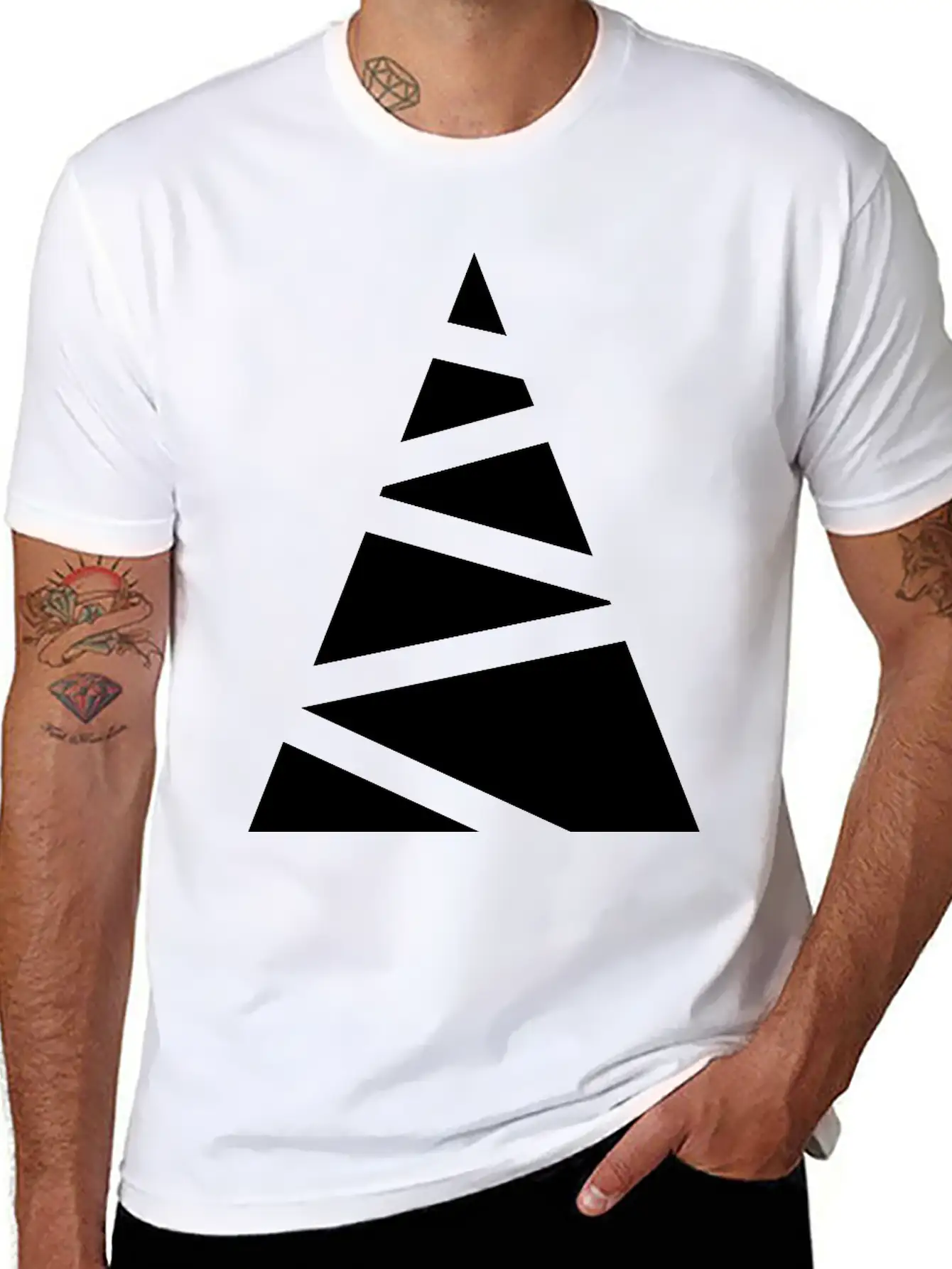 Abstract Christmas Tree Unisex Casual T-Shirt – Clean Design For Daily Comfort