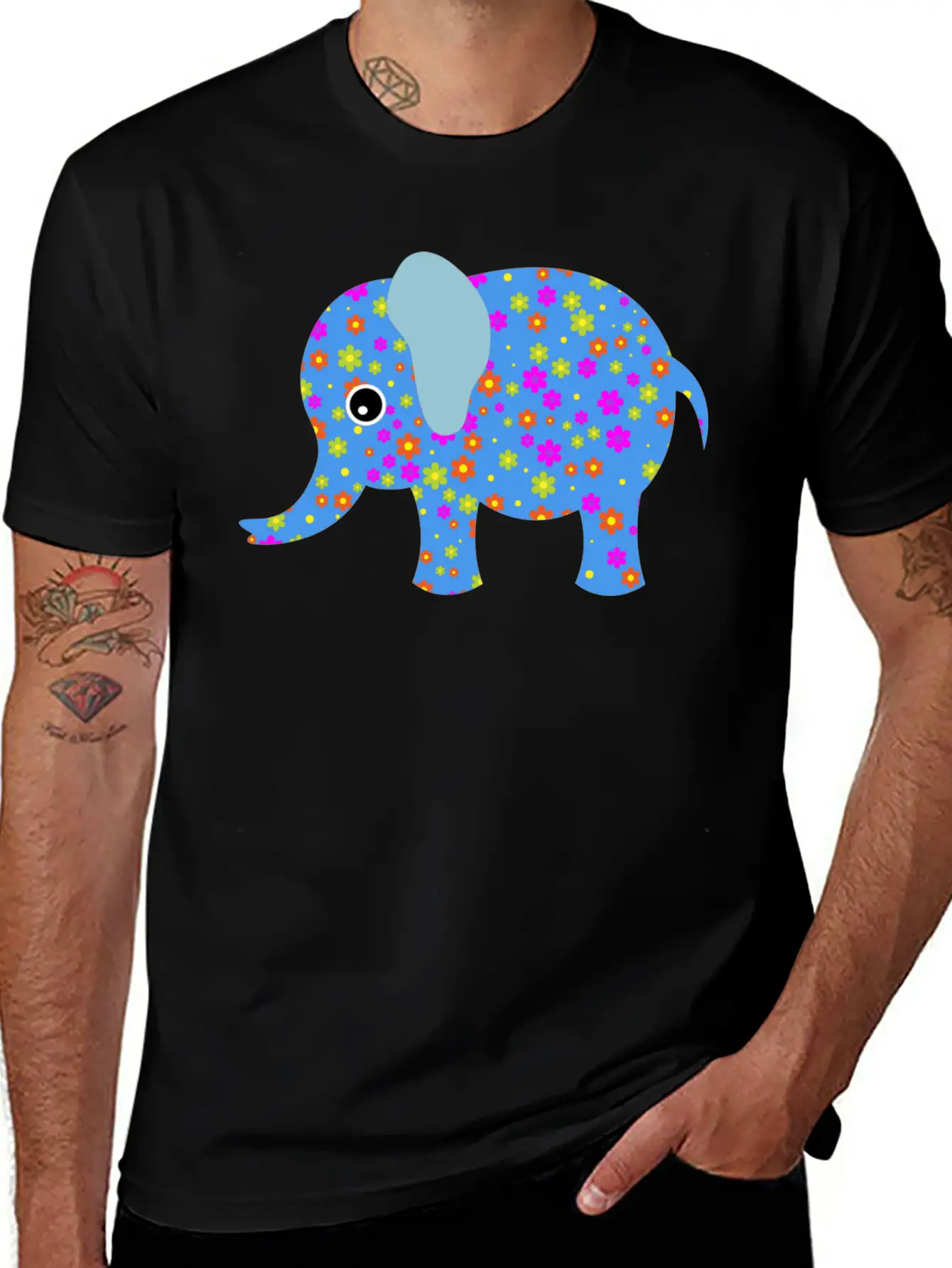 Abstract Elephant Unisex Casual T-Shirt – Clean Design For Daily Comfort