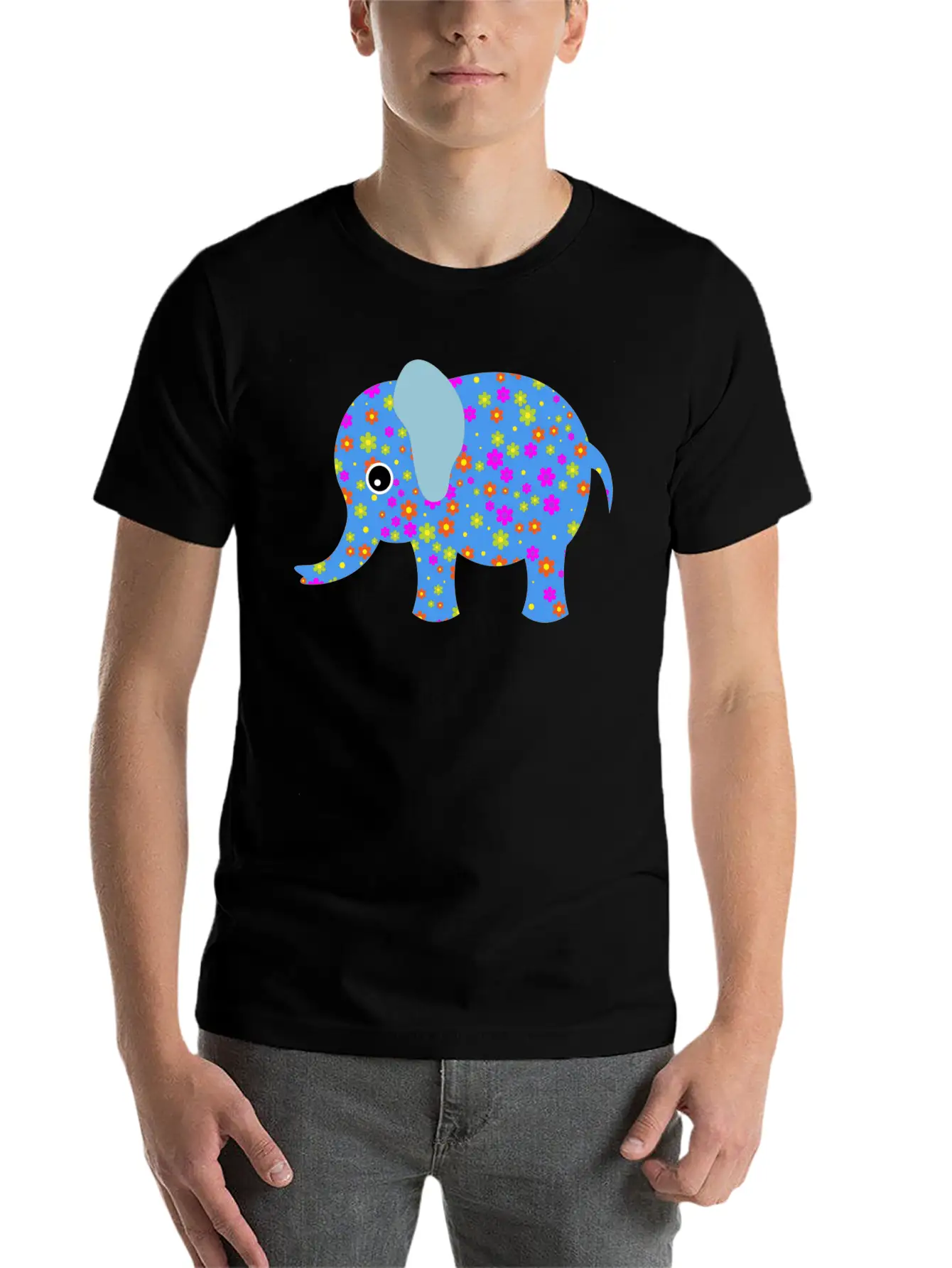 Abstract Elephant Unisex Casual T-Shirt – Clean Design For Daily Comfort