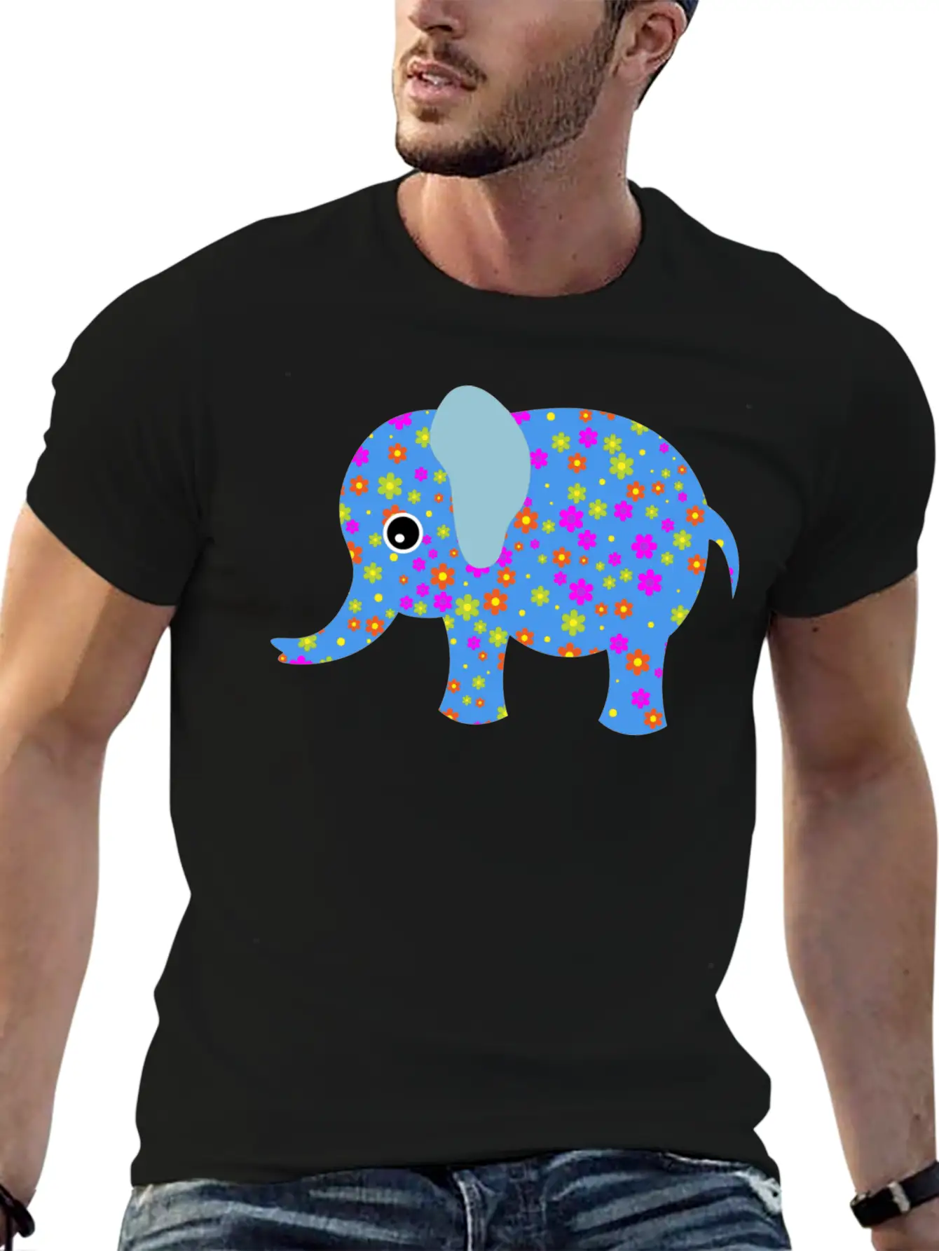 Abstract Elephant Unisex Casual T-Shirt – Clean Design For Daily Comfort