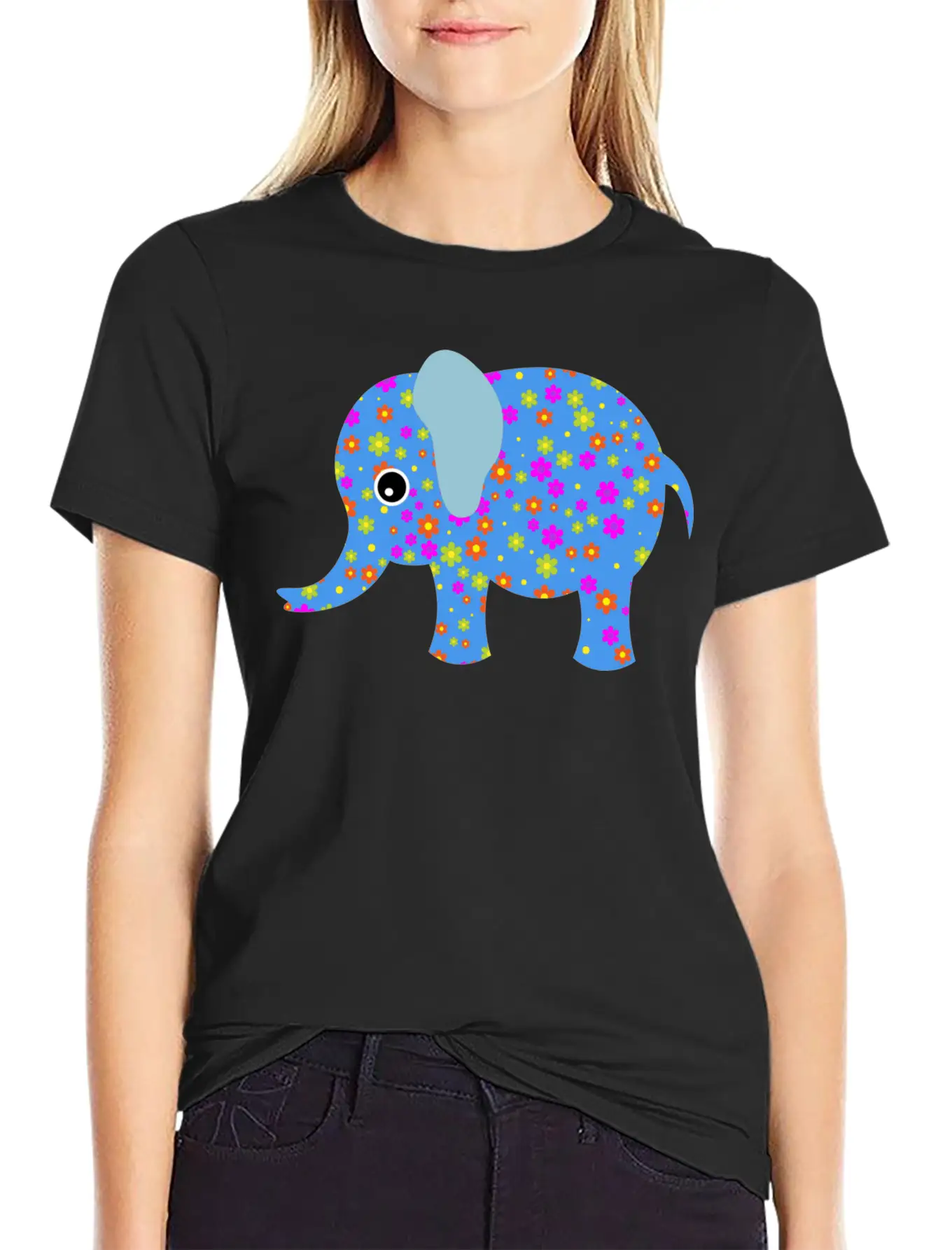 Abstract Elephant Unisex Casual T-Shirt – Clean Design For Daily Comfort