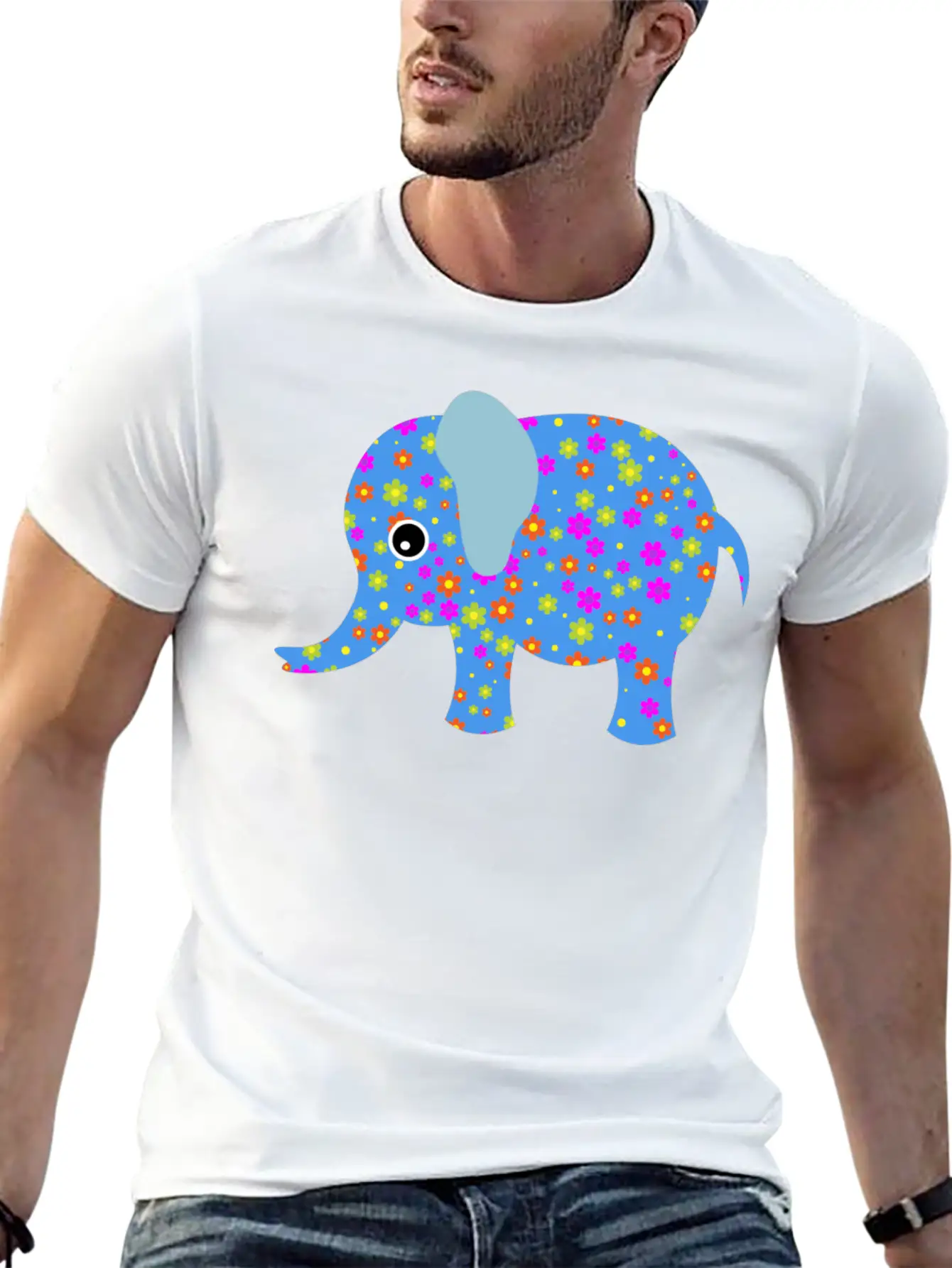 Abstract Elephant Unisex Casual T-Shirt – Clean Design For Daily Comfort