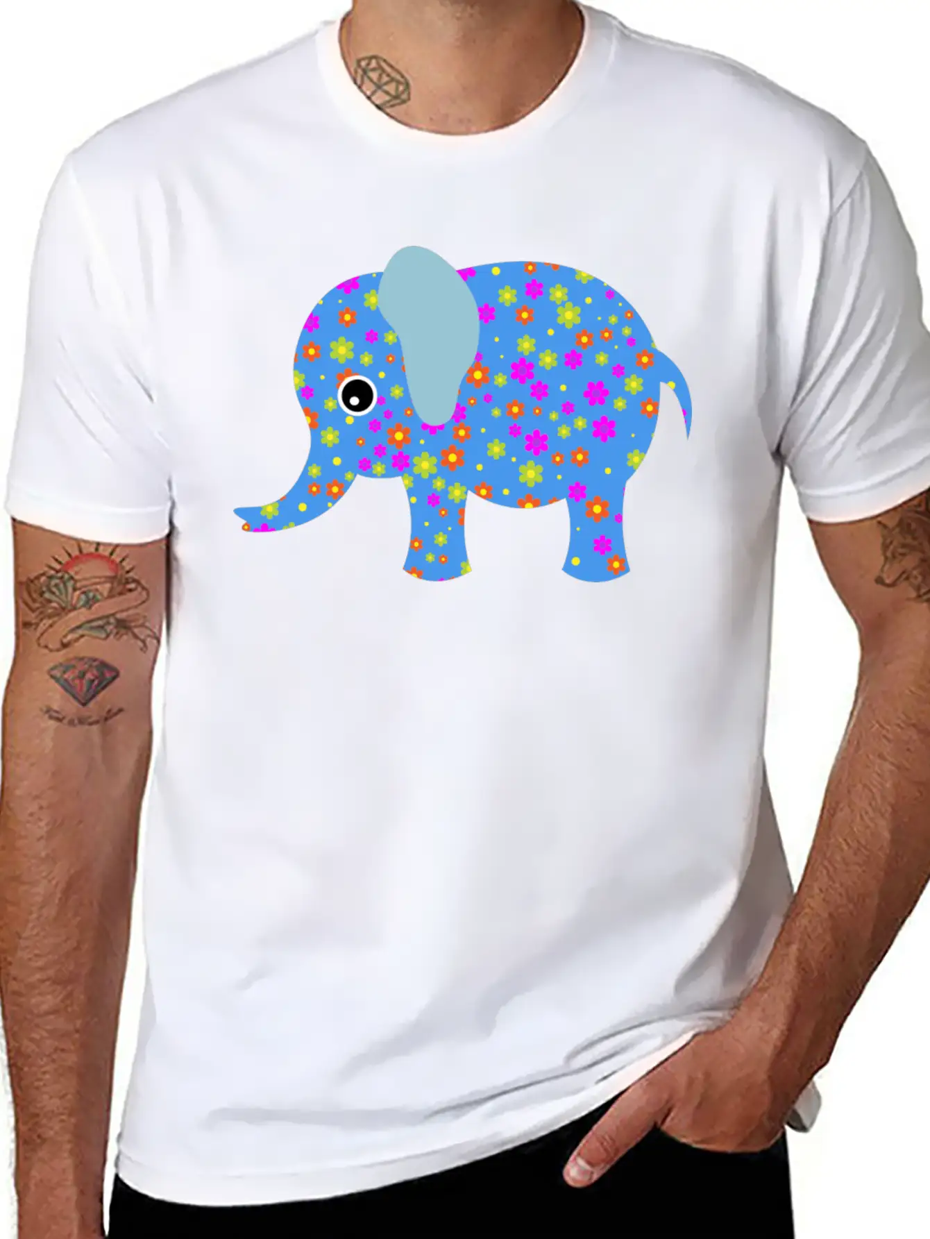 Abstract Elephant Unisex Casual T-Shirt – Clean Design For Daily Comfort