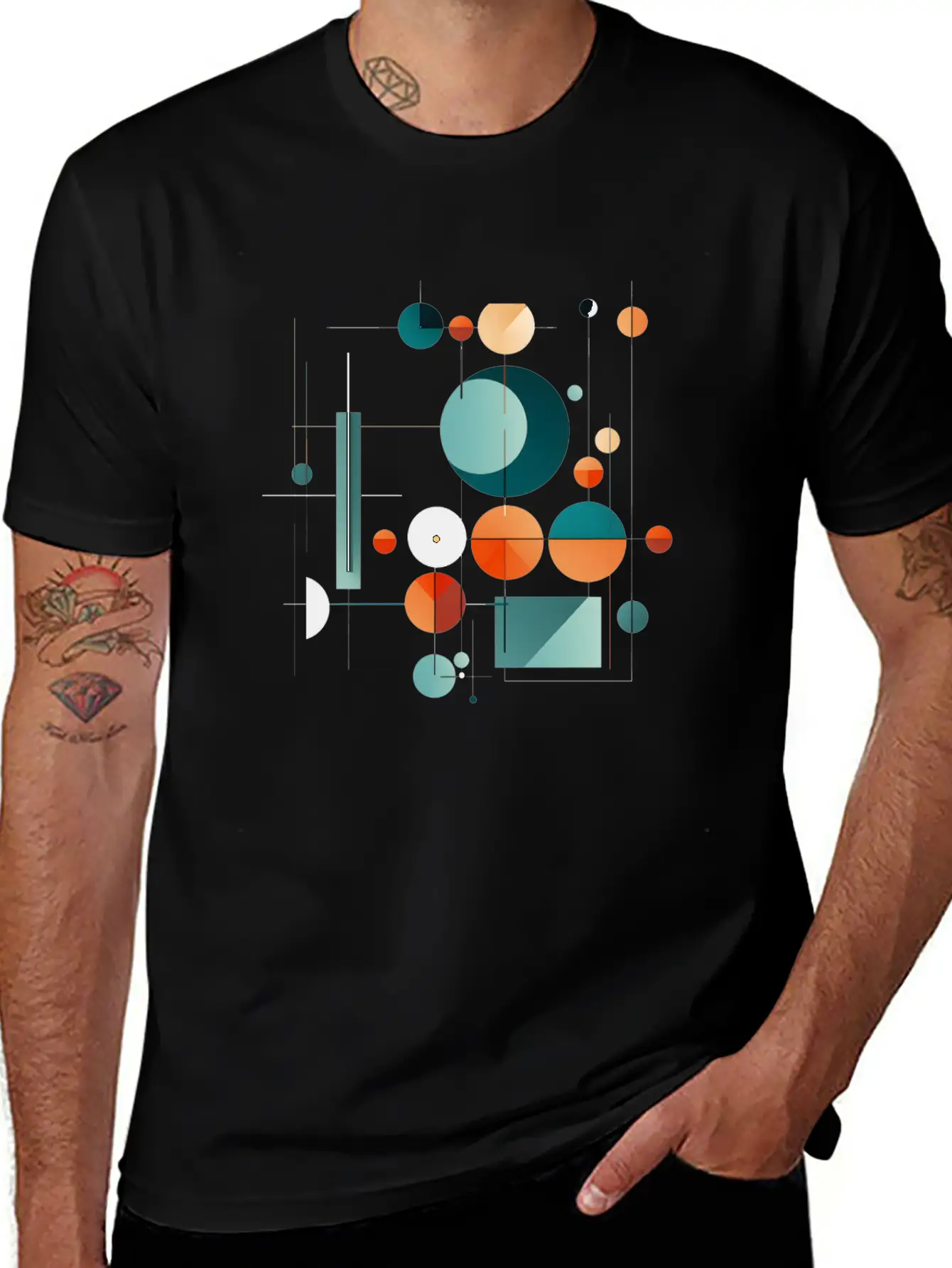 Abstract Midcentury Modern Art Unisex Casual T-Shirt – Clean Design For Daily Comfort