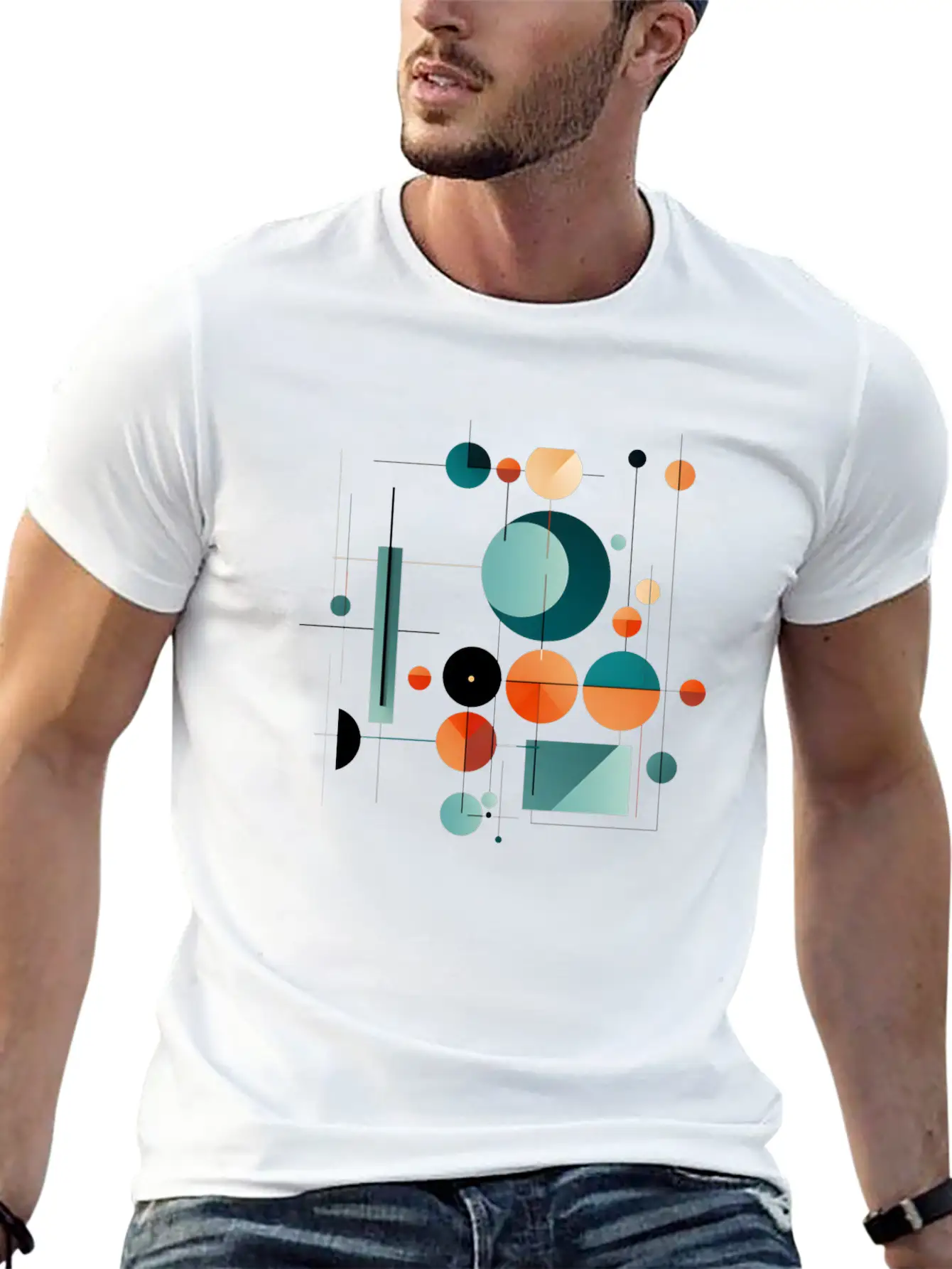Abstract Midcentury Modern Art Unisex Casual T-Shirt – Clean Design For Daily Comfort