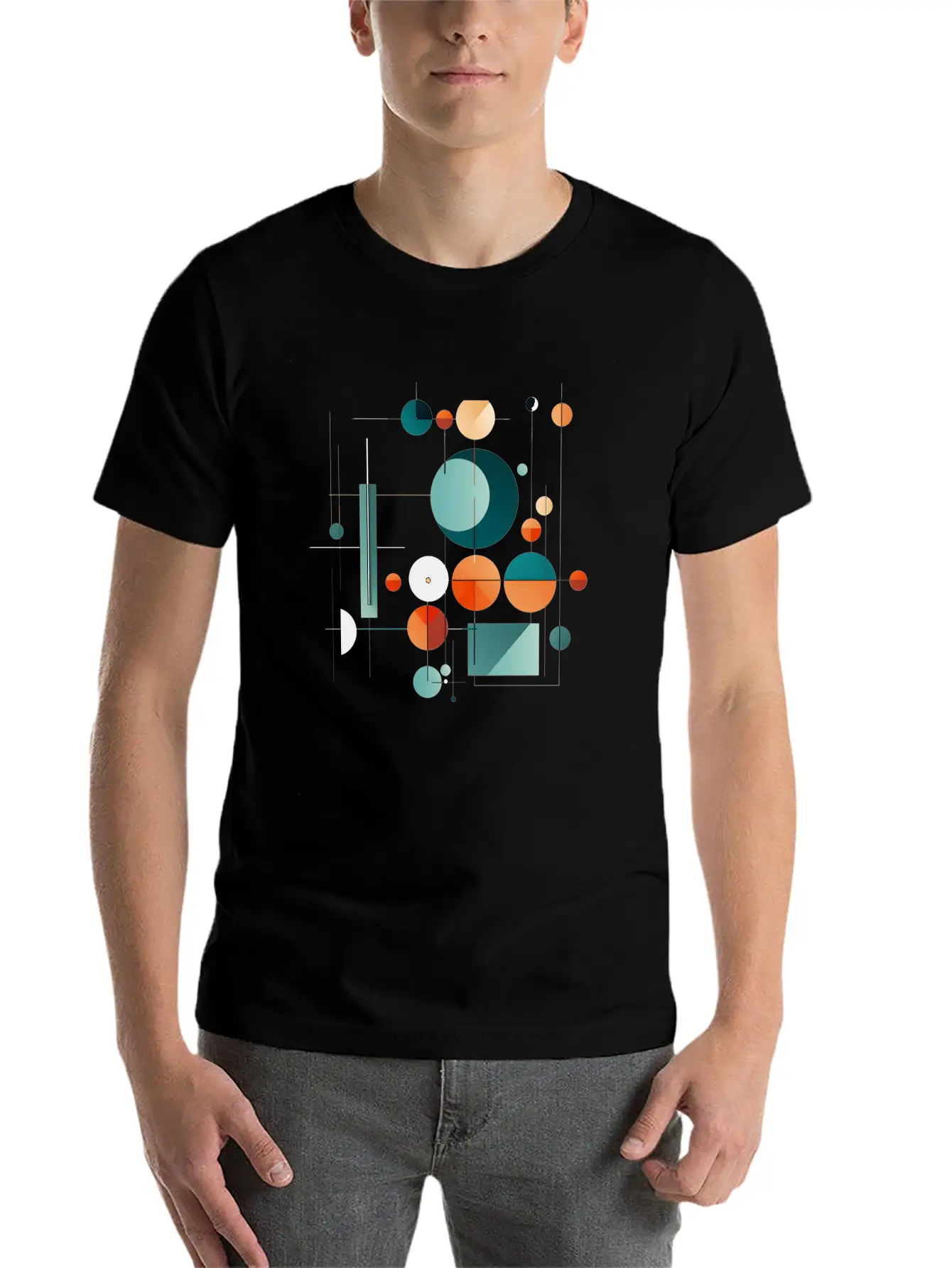 Abstract Midcentury Modern Art Unisex Casual T-Shirt – Clean Design For Daily Comfort