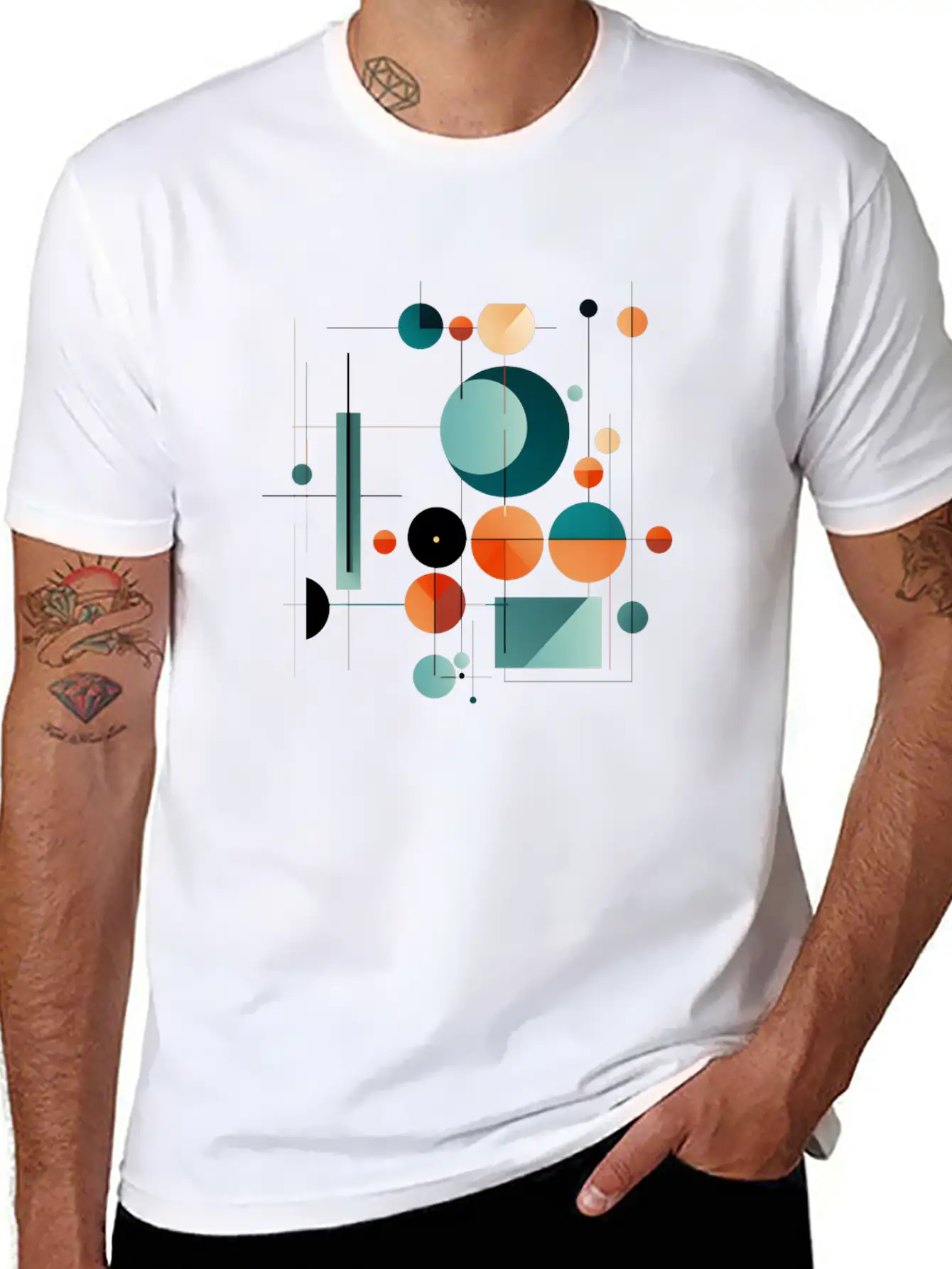 Abstract Midcentury Modern Art Unisex Casual T-Shirt – Clean Design For Daily Comfort