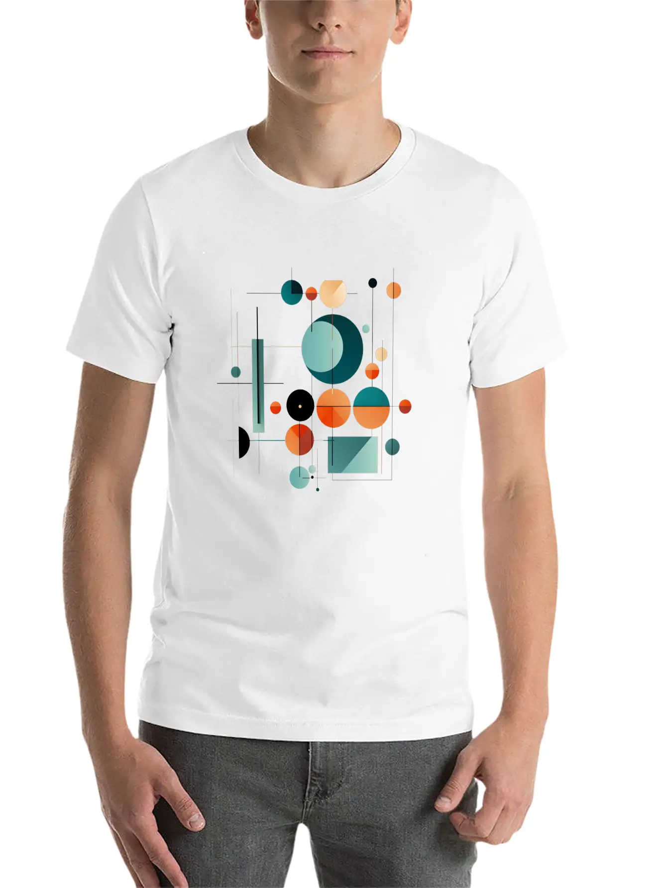 Abstract Midcentury Modern Art Unisex Casual T-Shirt – Clean Design For Daily Comfort