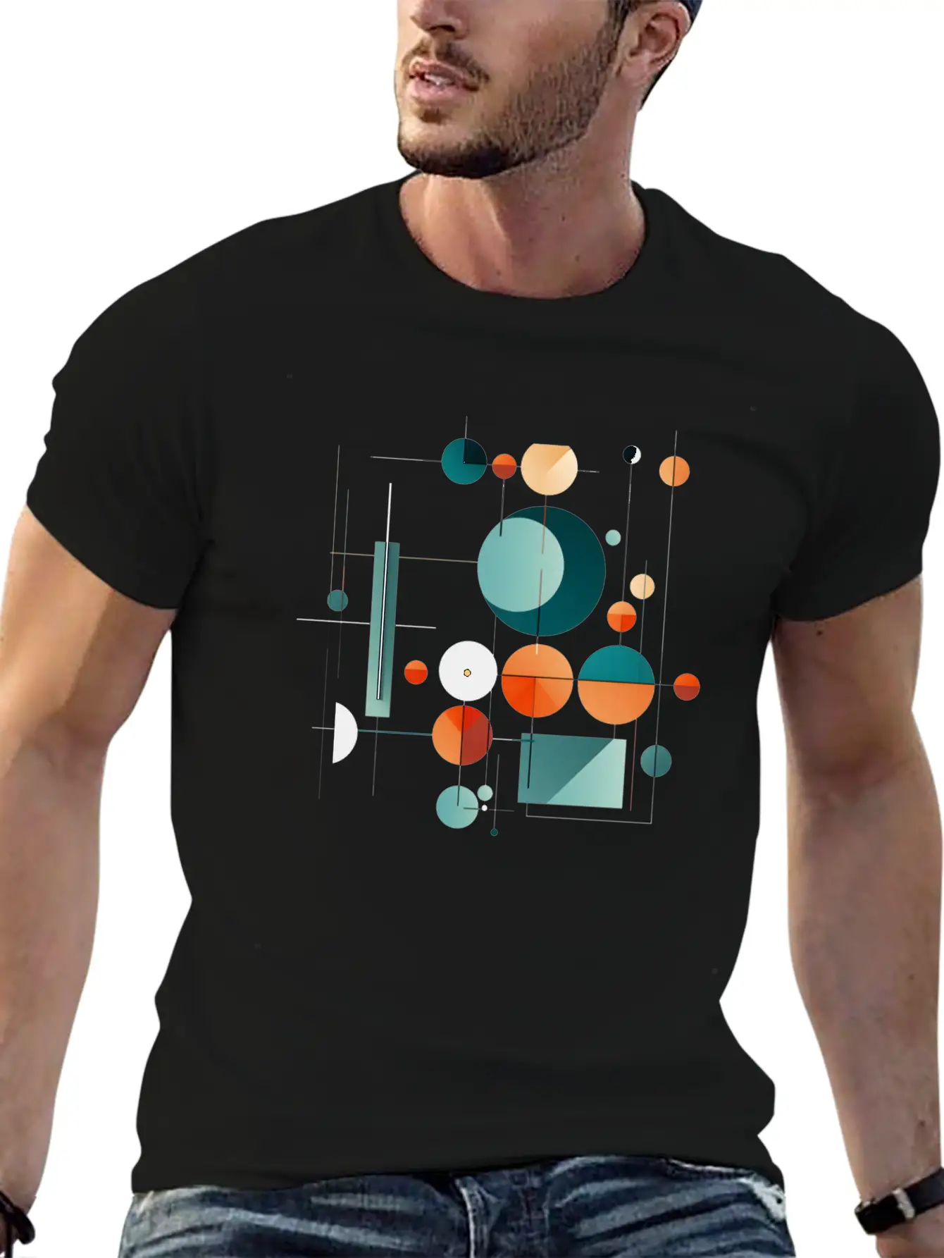 Abstract Midcentury Modern Art Unisex Casual T-Shirt – Clean Design For Daily Comfort