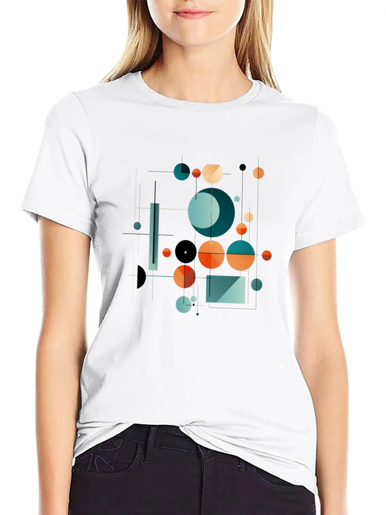 Abstract Midcentury Modern Art Unisex Casual T-Shirt – Clean Design For Daily Comfort