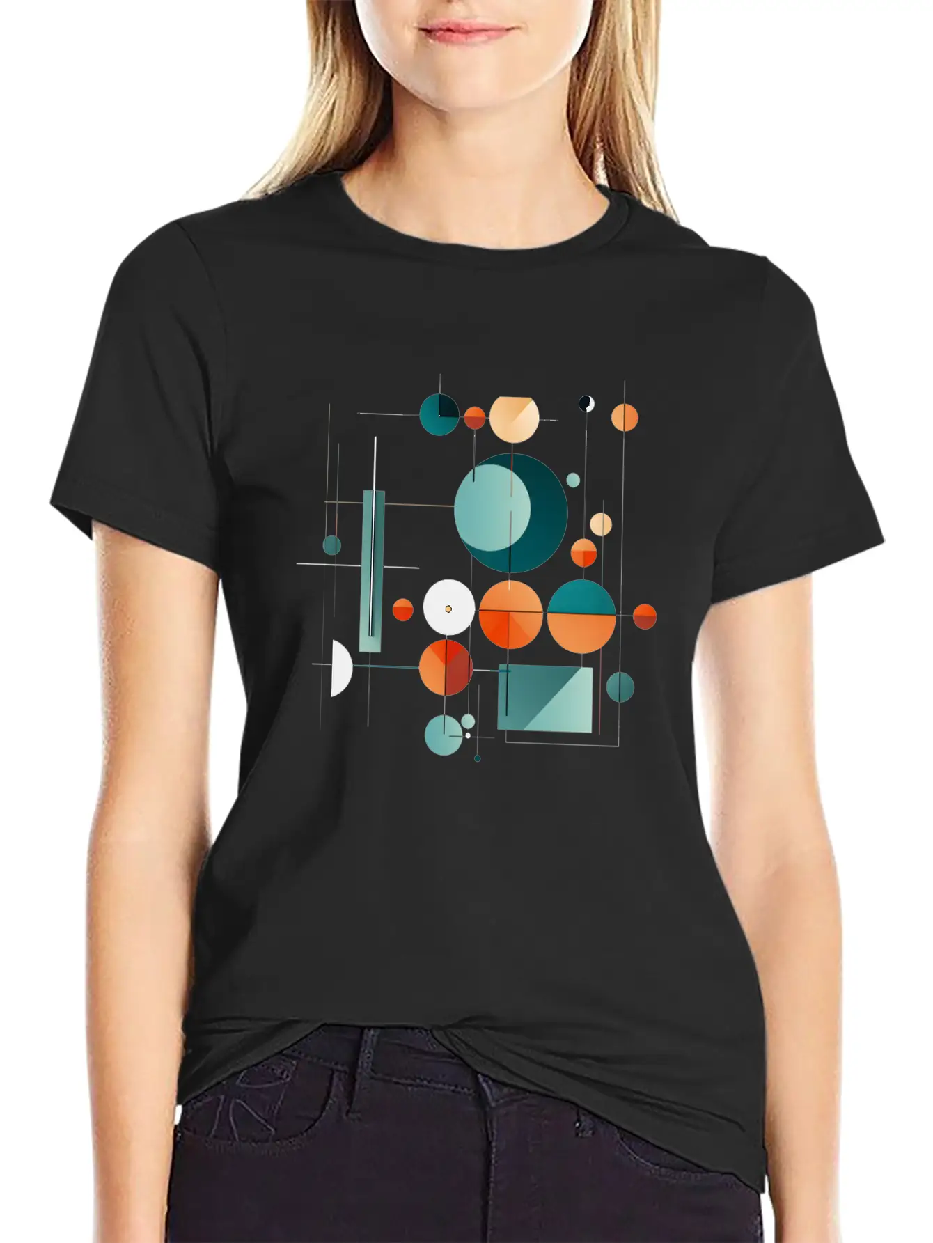 Abstract Midcentury Modern Art Unisex Casual T-Shirt – Clean Design For Daily Comfort