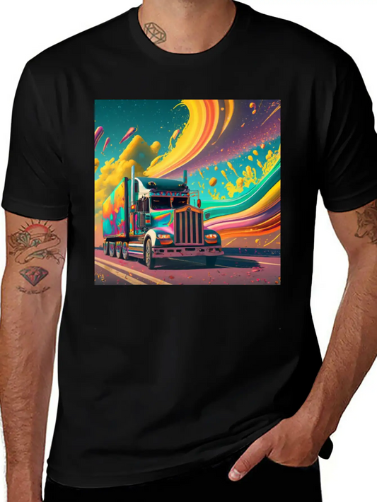 Abstract Painting Of A Heavy Truck Unisex Casual T-Shirt – Clean Design For Daily Comfort