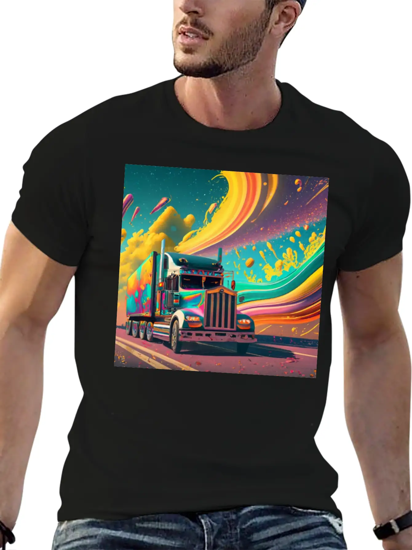Abstract Painting Of A Heavy Truck Unisex Casual T-Shirt – Clean Design For Daily Comfort