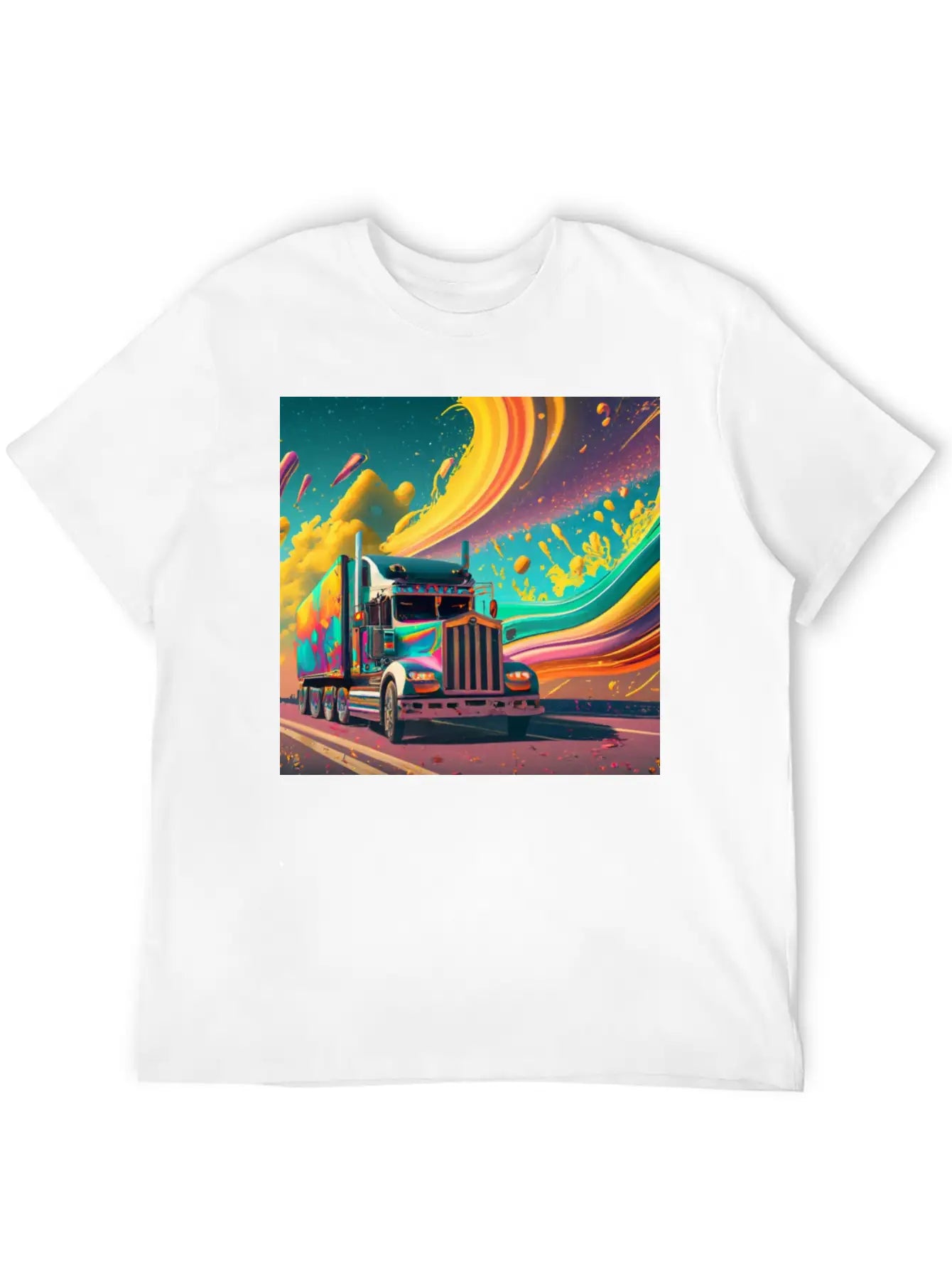 Abstract Painting Of A Heavy Truck Unisex Casual T-Shirt – Clean Design For Daily Comfort