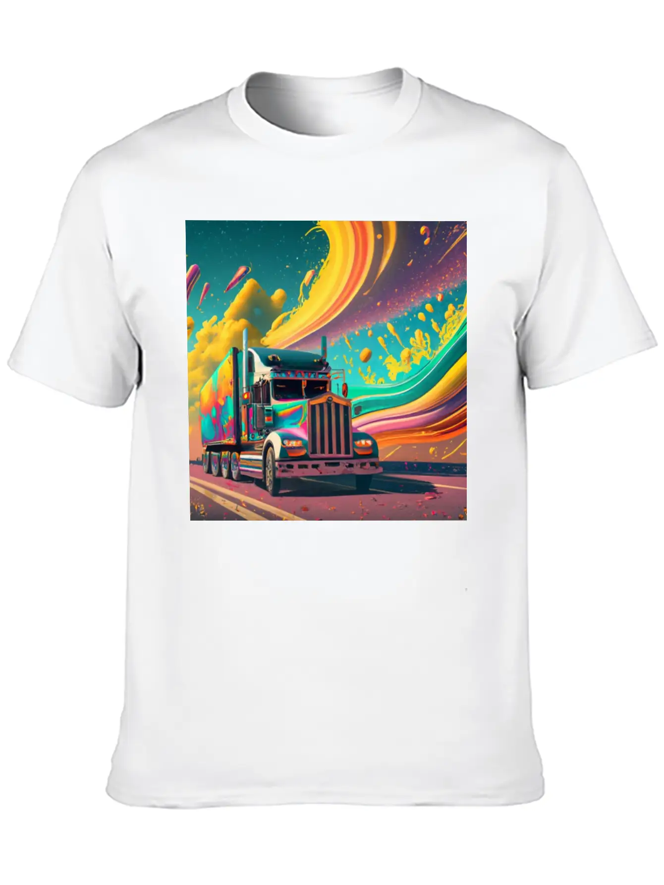 Abstract Painting Of A Heavy Truck Unisex Casual T-Shirt – Clean Design For Daily Comfort