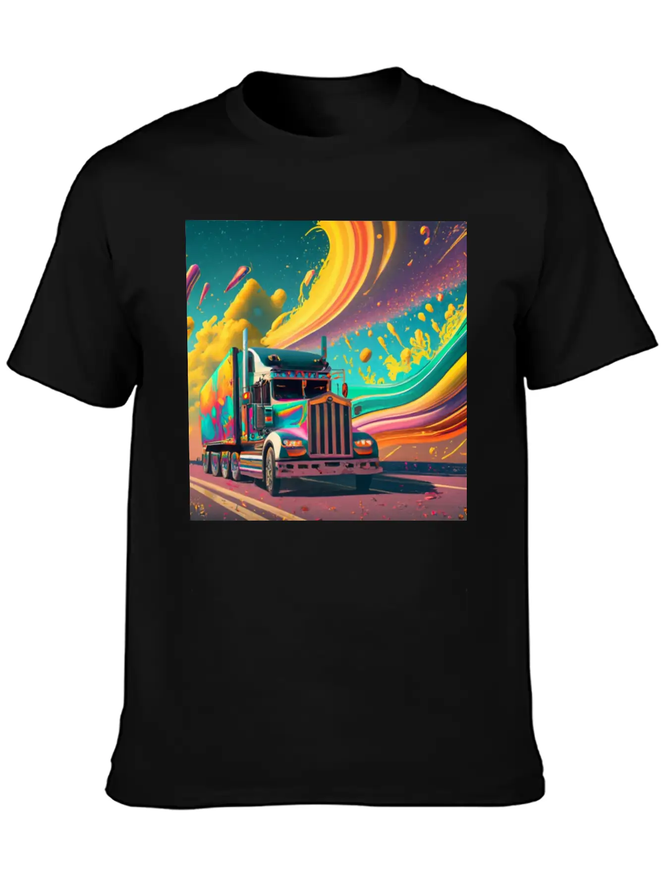 Abstract Painting Of A Heavy Truck Unisex Casual T-Shirt – Clean Design For Daily Comfort