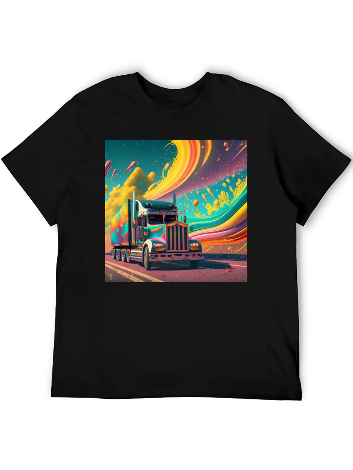 Abstract Painting Of A Heavy Truck Unisex Casual T-Shirt – Clean Design For Daily Comfort