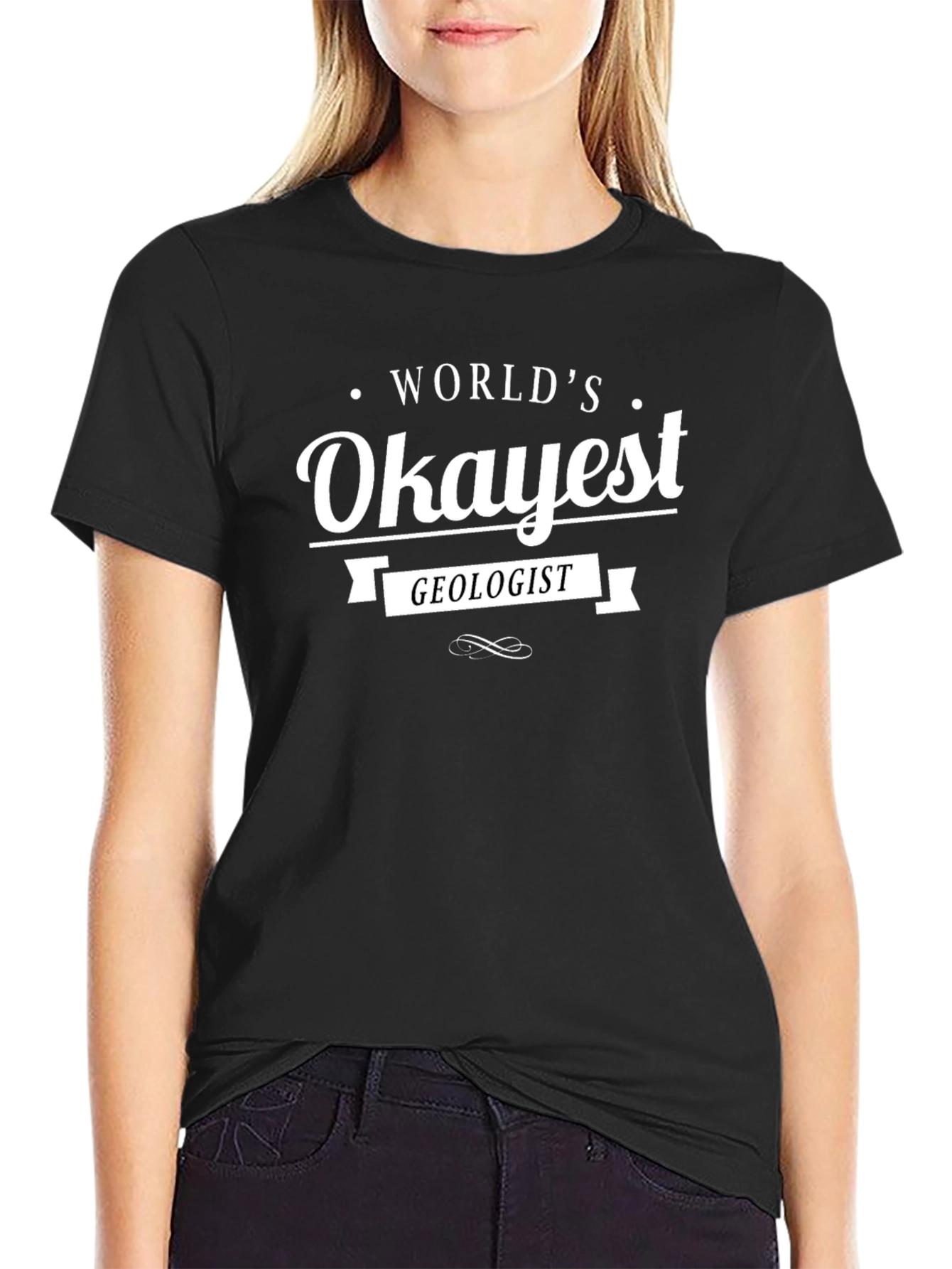 Worlds Okayest Geologist Black T-Shirt