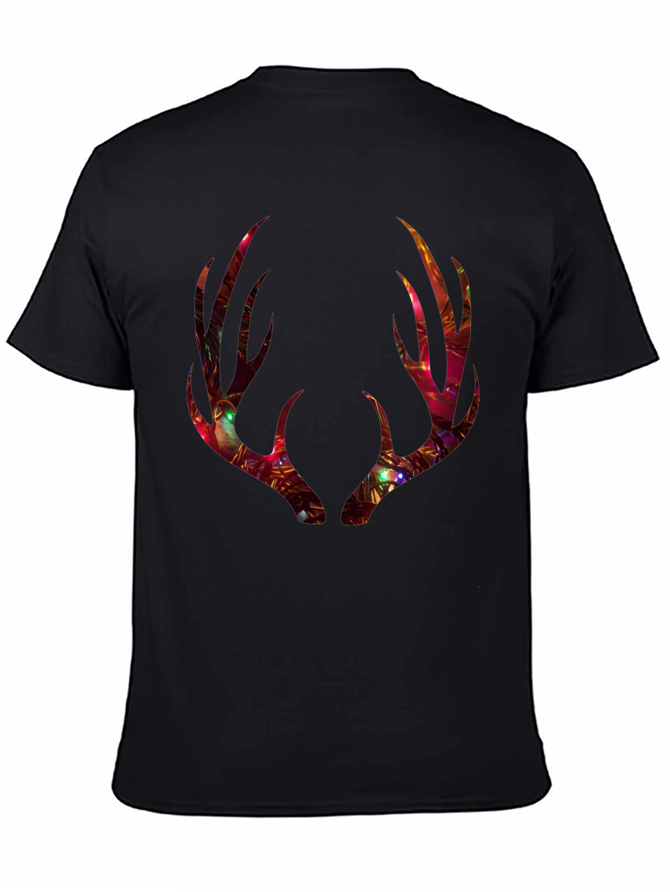 Festive Deer Antler Graphic Tee - Holiday Style