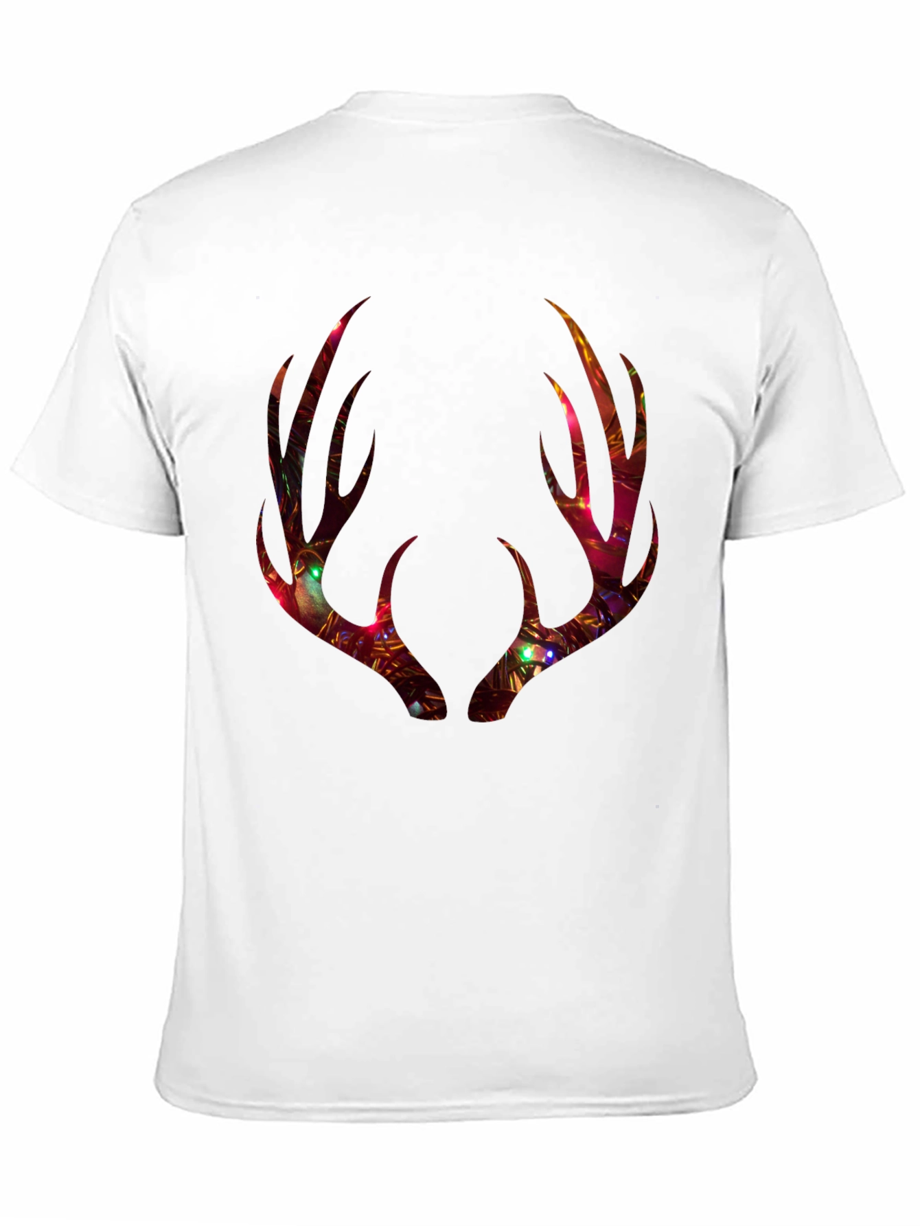 Festive Deer Antler Graphic Tee - Holiday Style