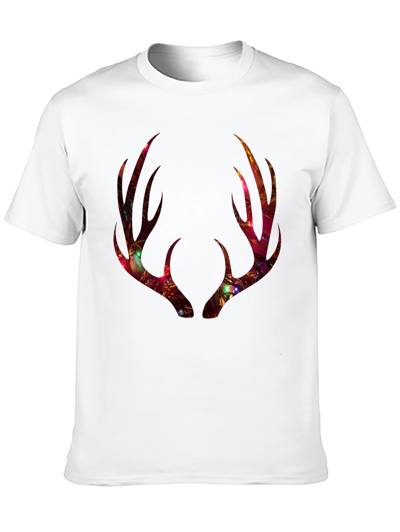 Festive Deer Antler Graphic Tee - Holiday Style