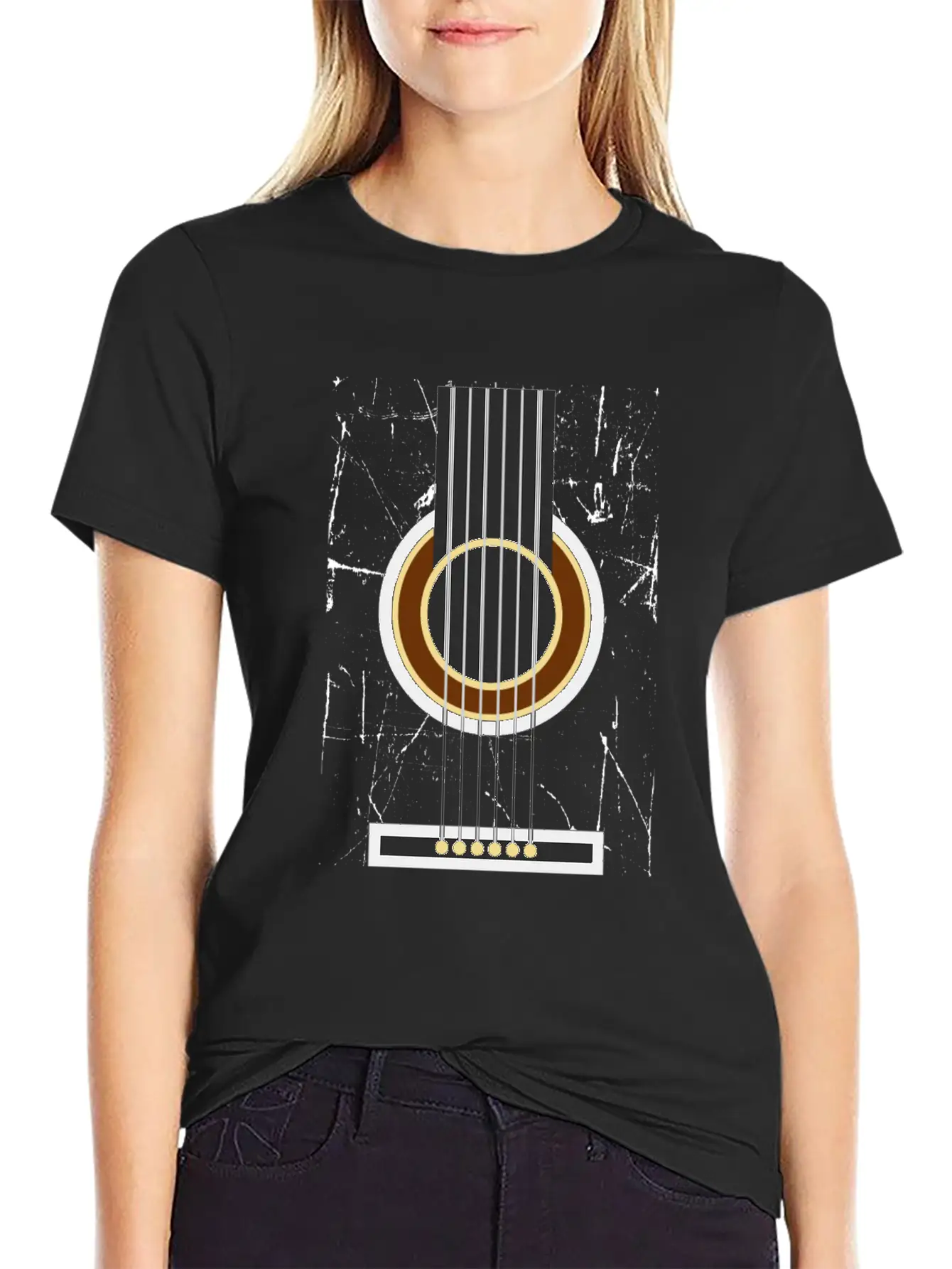 Acoustic Guitar Jamming And Good Play Unisex Casual T-Shirt – Clean Design For Daily Comfort