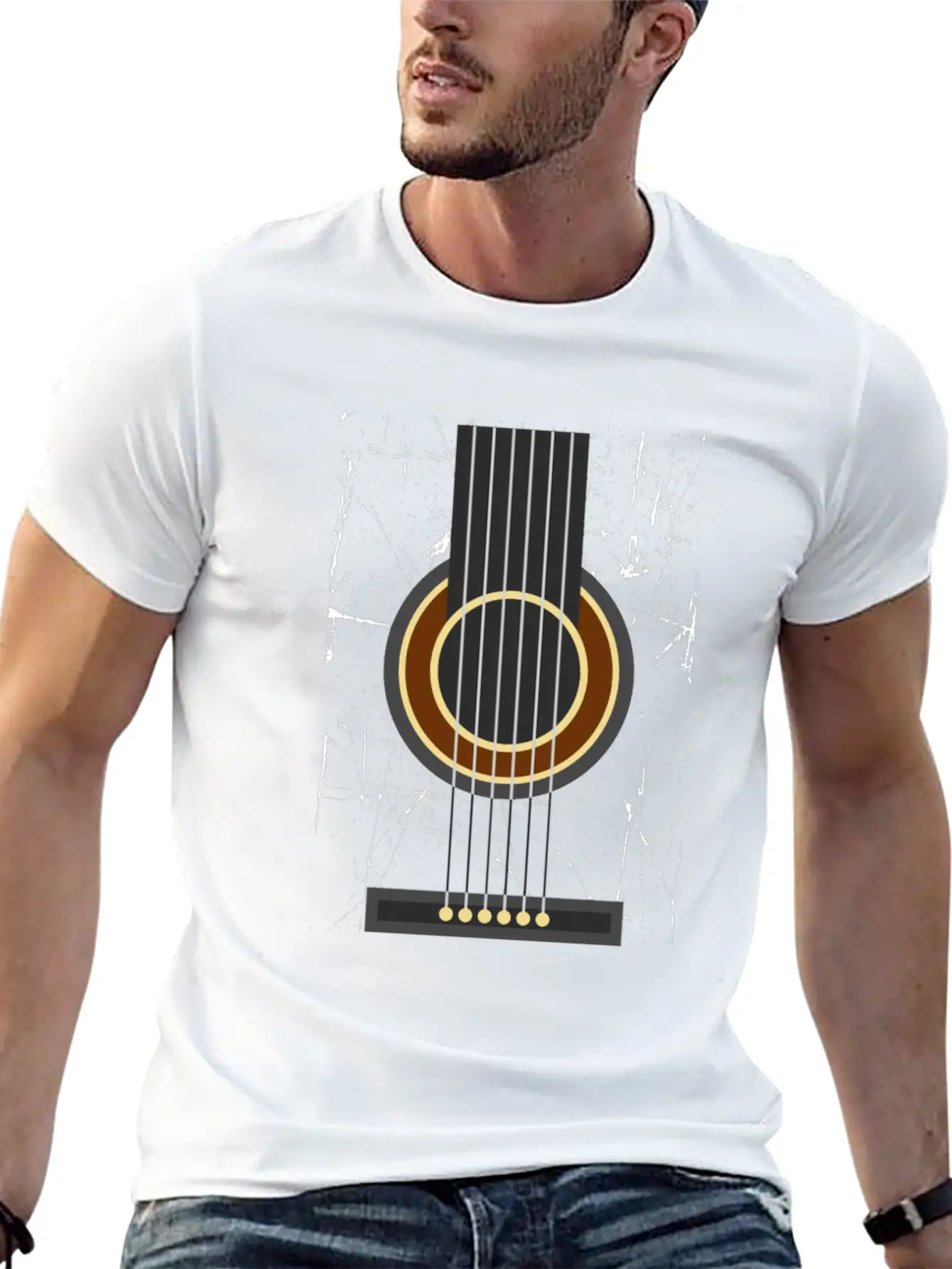 Acoustic Guitar Jamming And Good Play Unisex Casual T-Shirt – Clean Design For Daily Comfort