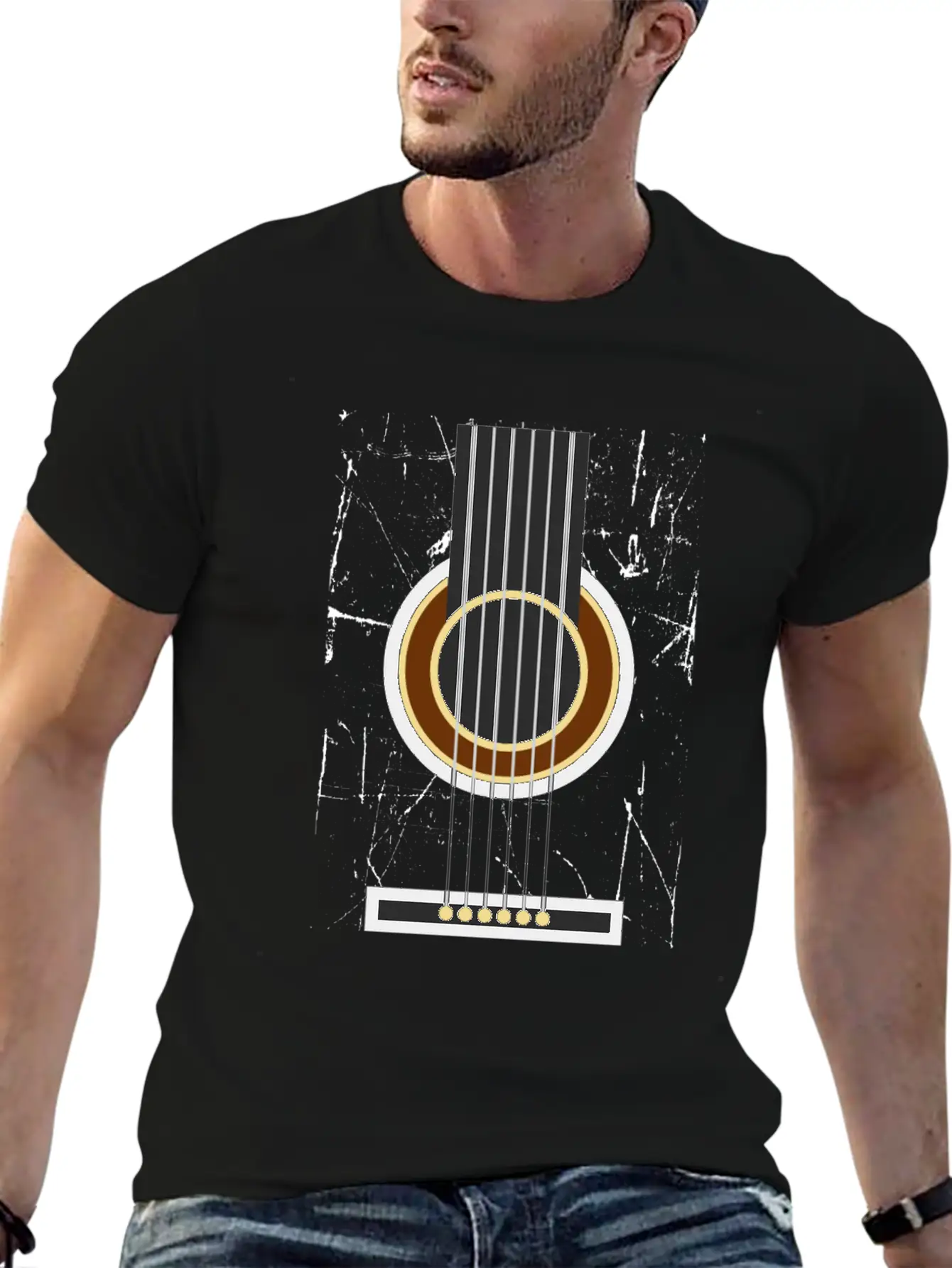 Acoustic Guitar Jamming And Good Play Unisex Casual T-Shirt – Clean Design For Daily Comfort