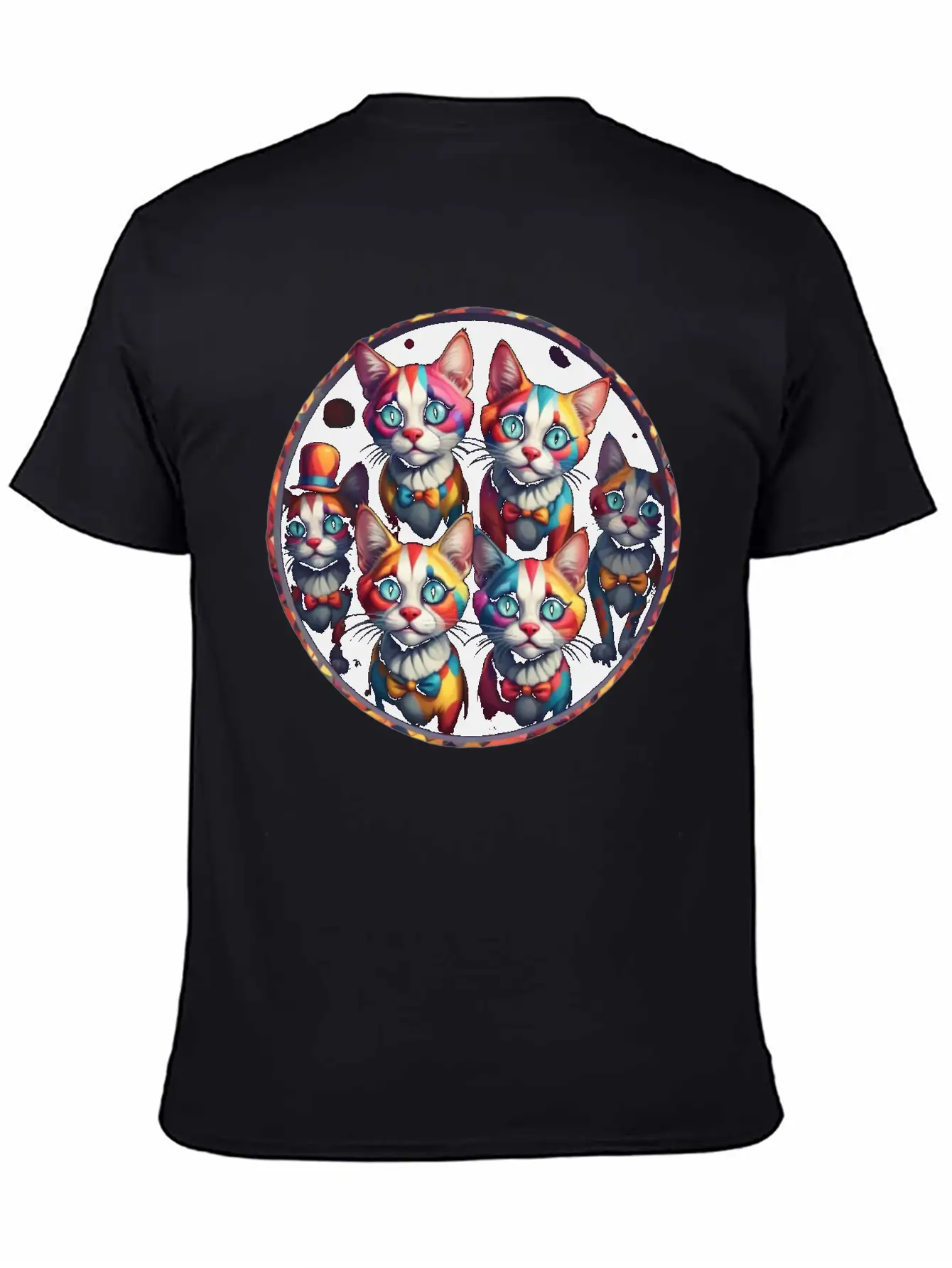 Adorable Sad Clown Cats Unisex Casual T-Shirt – Clean Design For Daily Comfort