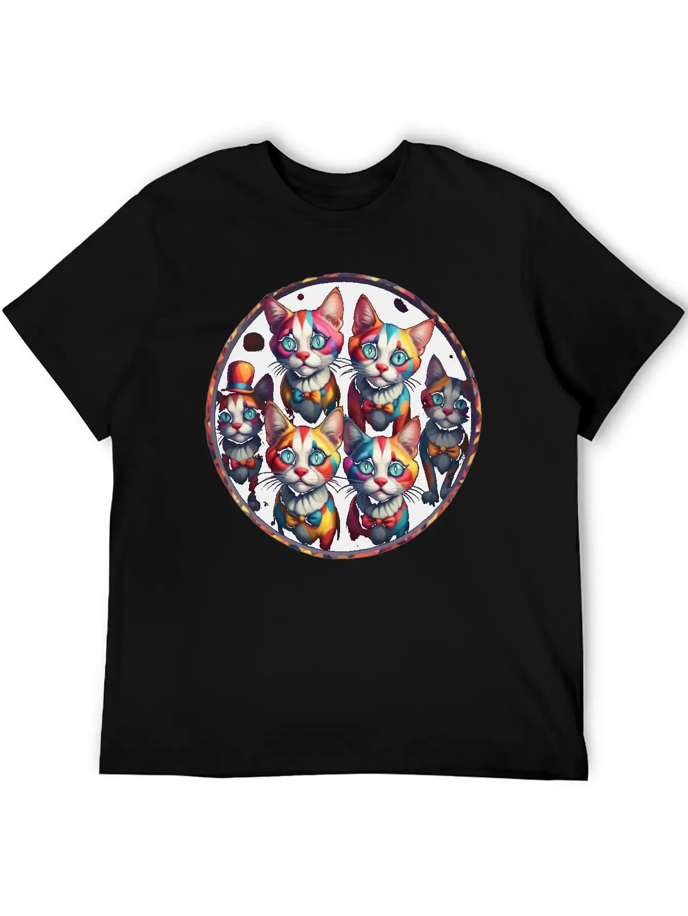 Adorable Sad Clown Cats Unisex Casual T-Shirt – Clean Design For Daily Comfort