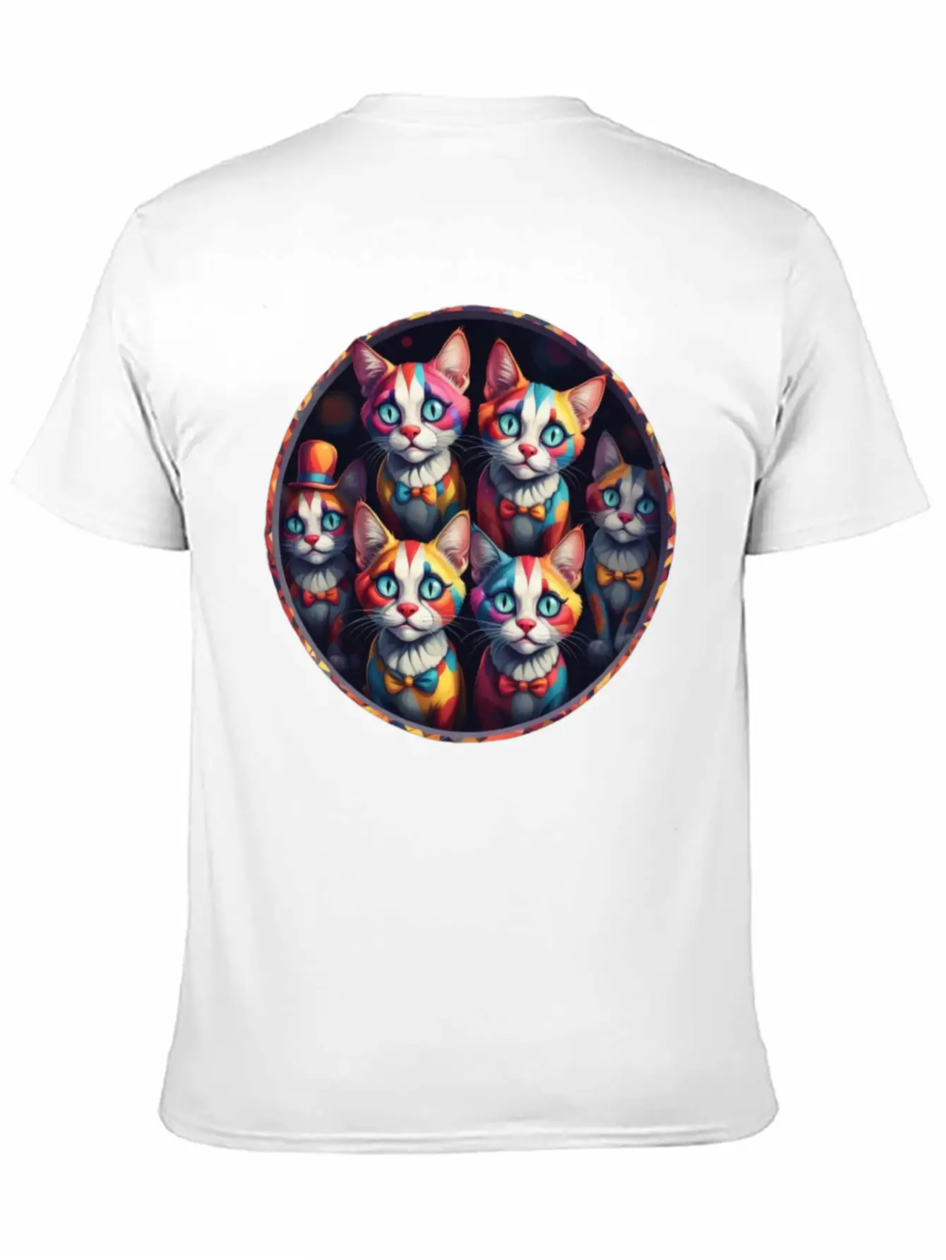 Adorable Sad Clown Cats Unisex Casual T-Shirt – Clean Design For Daily Comfort