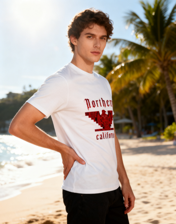 Northern California Aztec Eagle T-Shirt - 100% Cotton, Cultural Stylish Tee for Urban & Casual Occasions