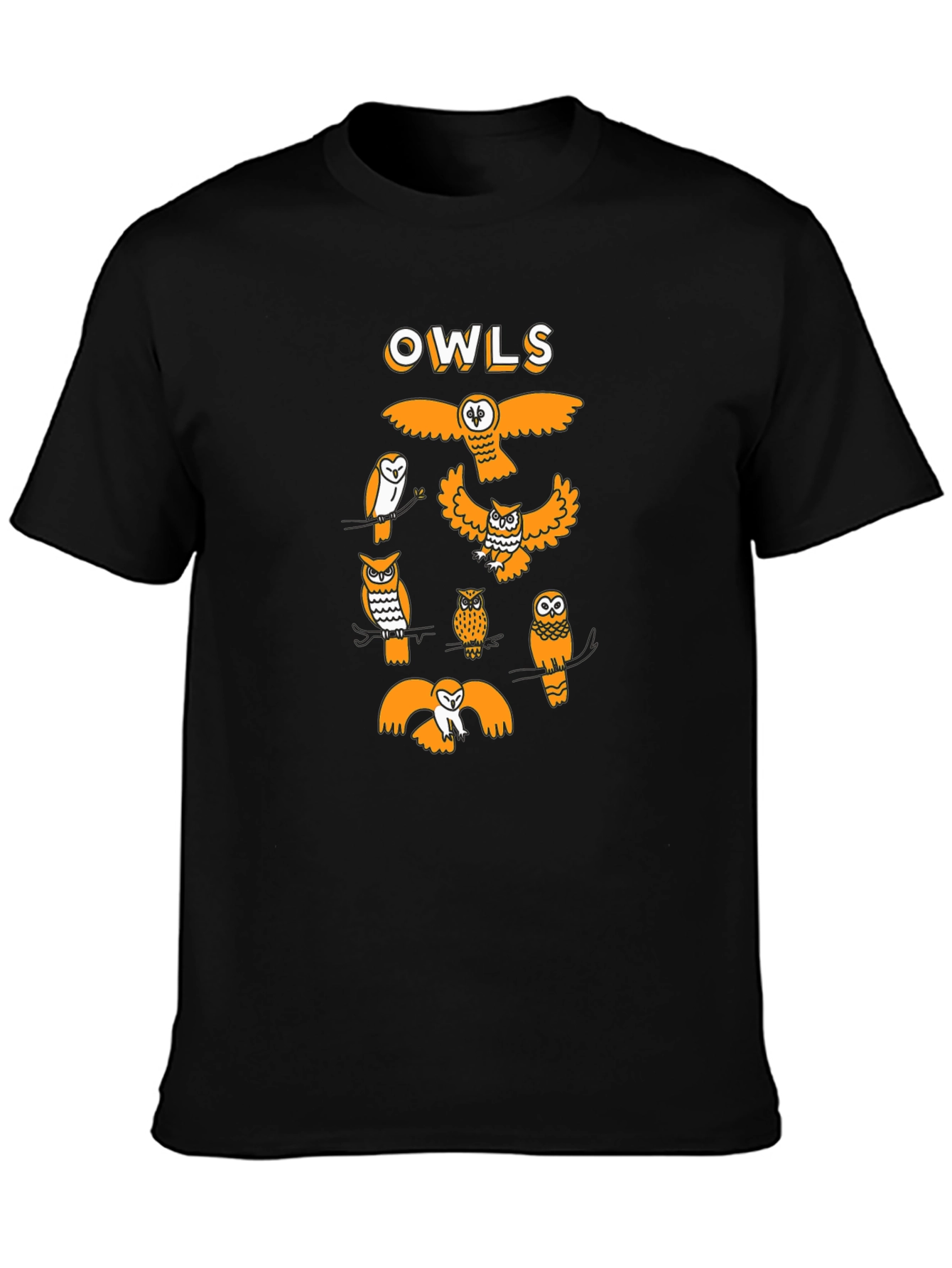 Graphic Owl T-Shirt - Black Cotton Tee