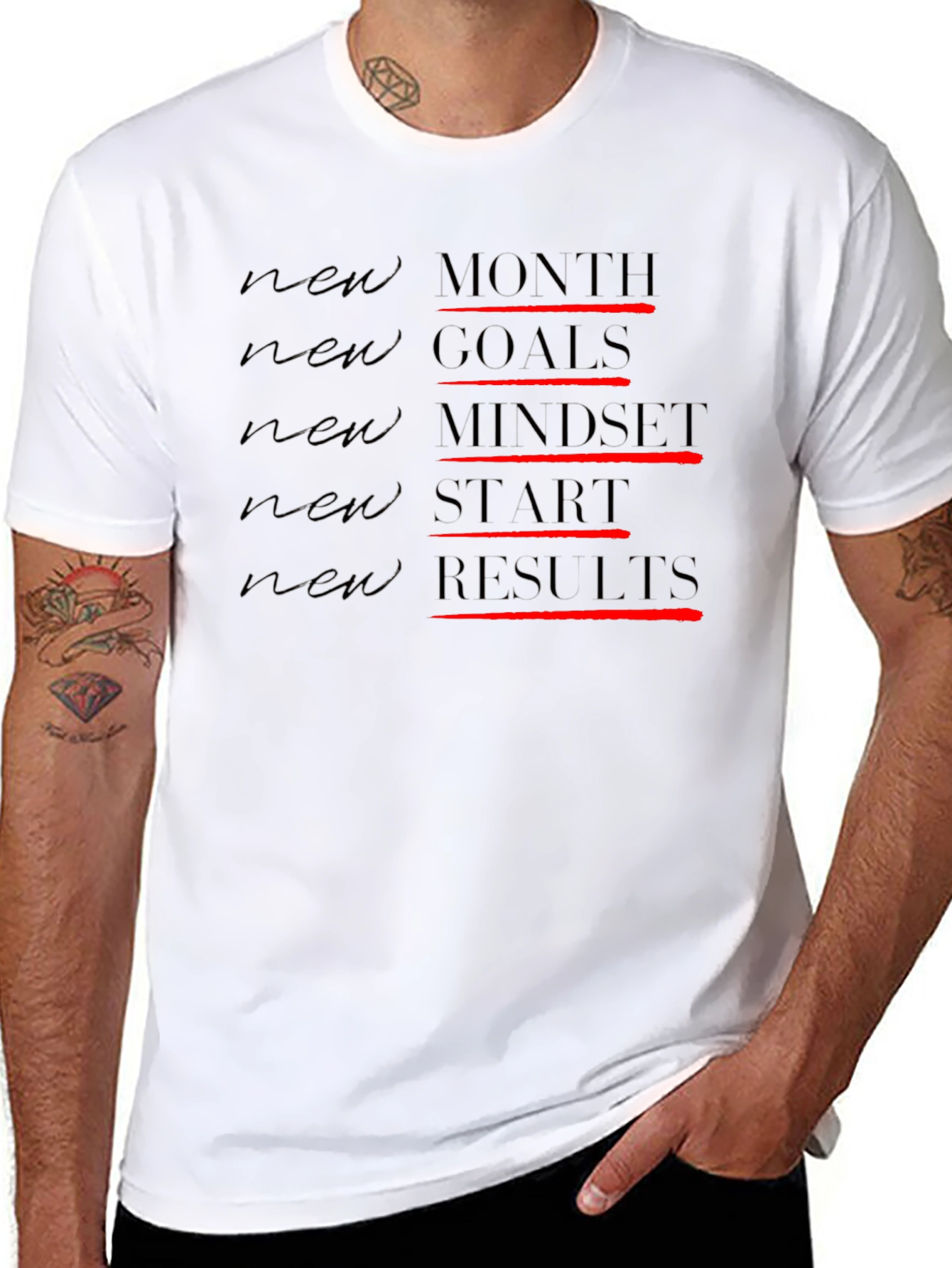 Motivational New Goals Black T-Shirt