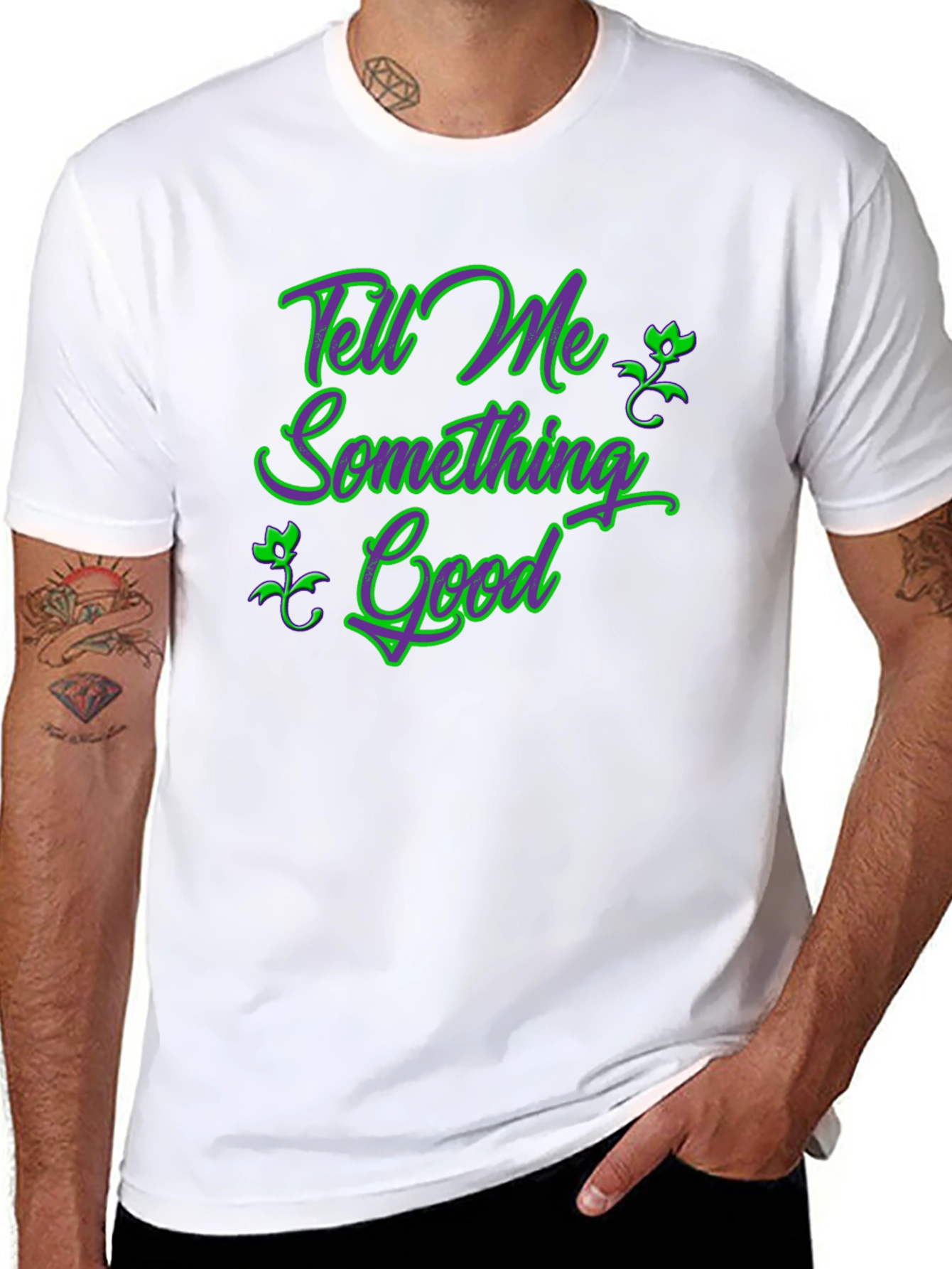 Tell Me Something Good Black Graphic Tee