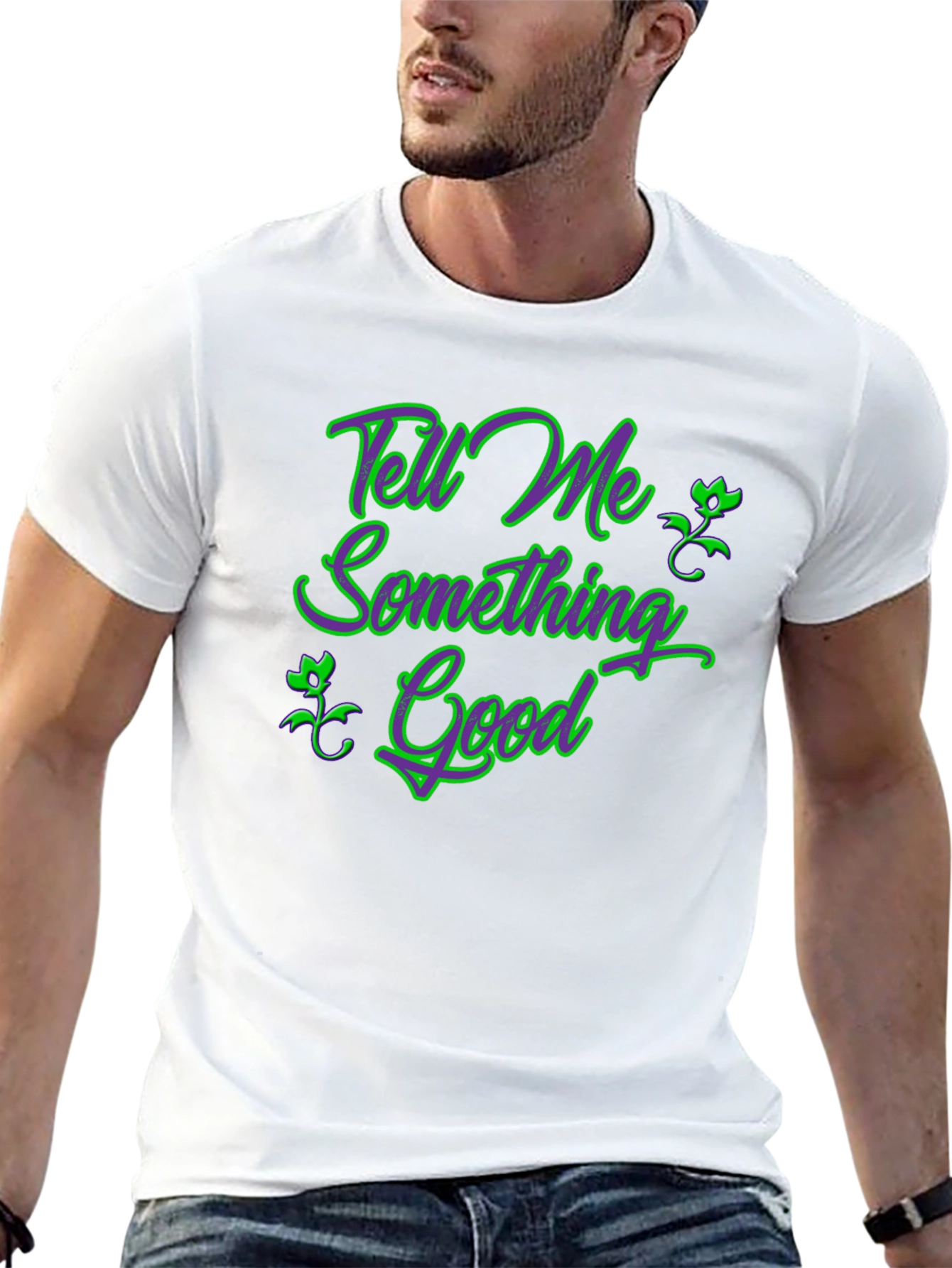 Tell Me Something Good Black Graphic Tee