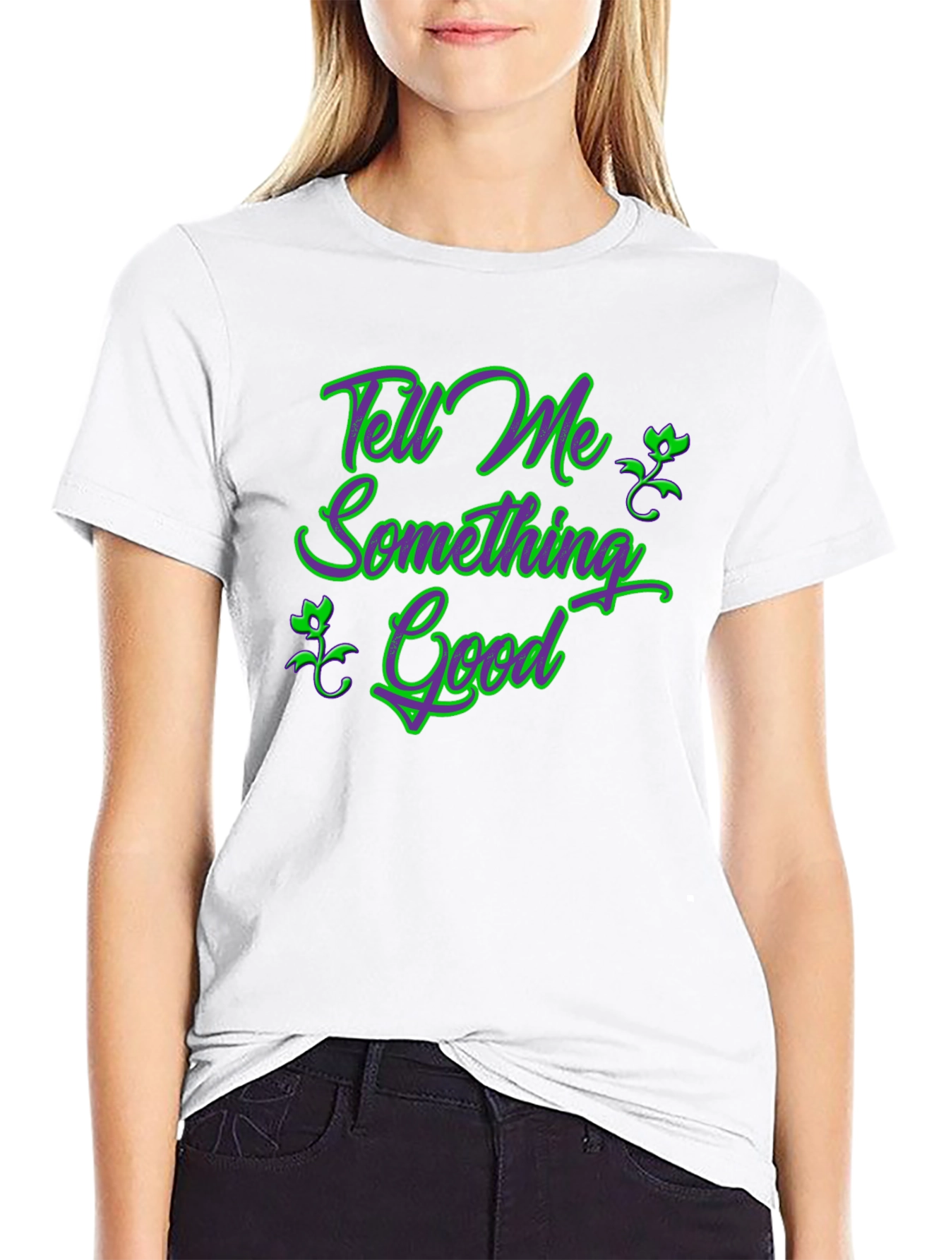 Tell Me Something Good Black Graphic Tee
