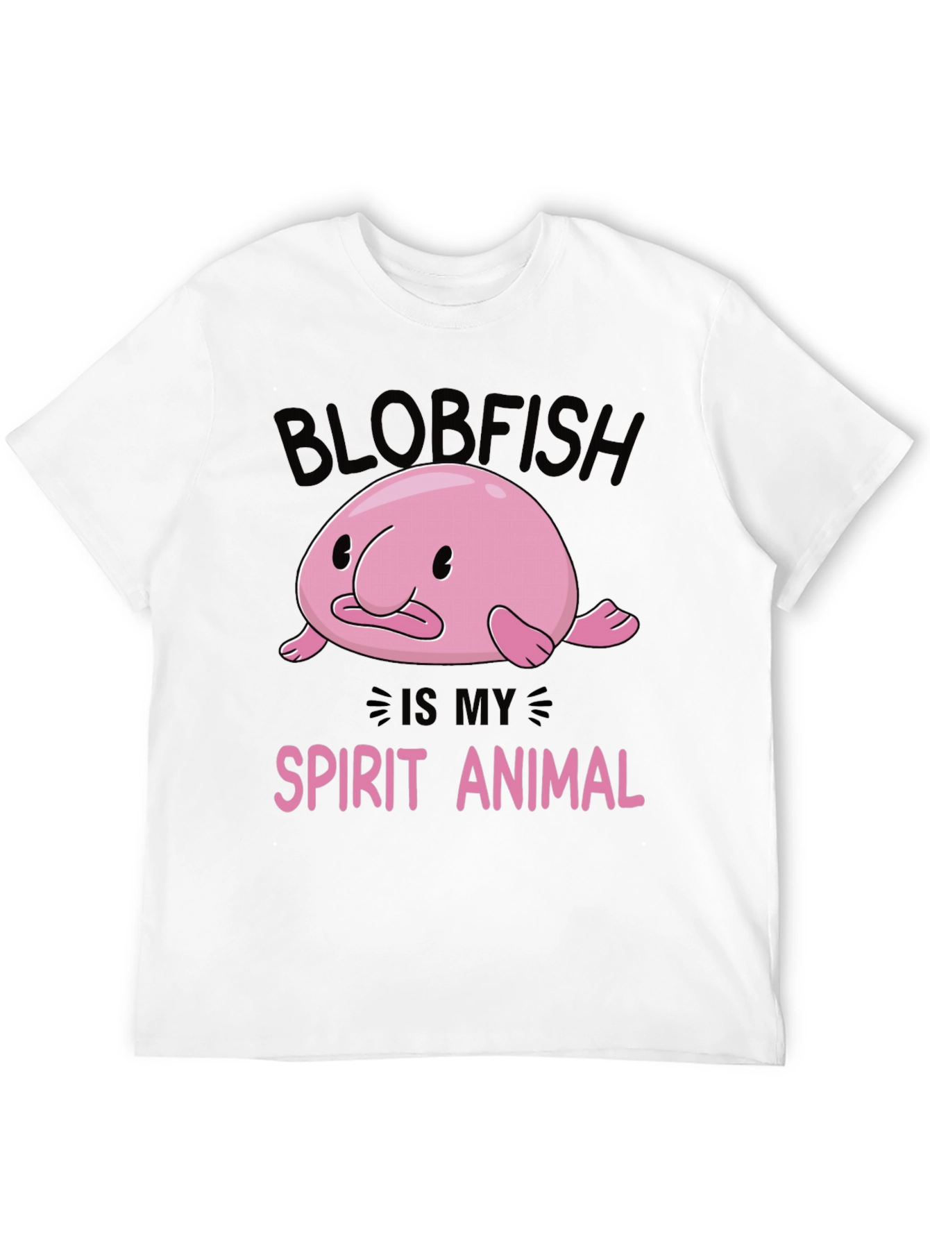 Blobfish Spirit Animal Black Graphic T-Shirt