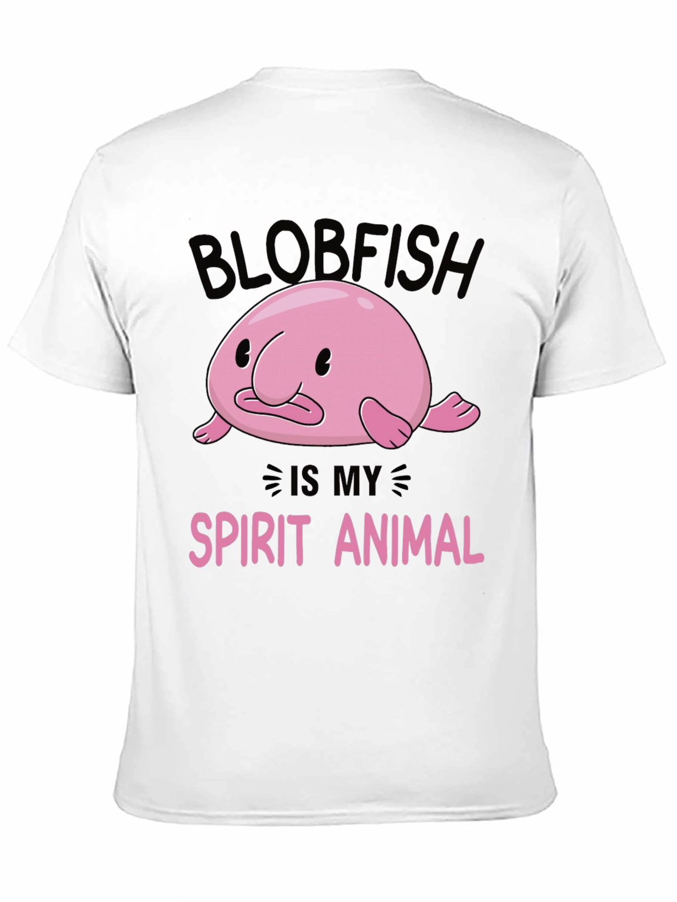 Blobfish Spirit Animal Black Graphic T-Shirt