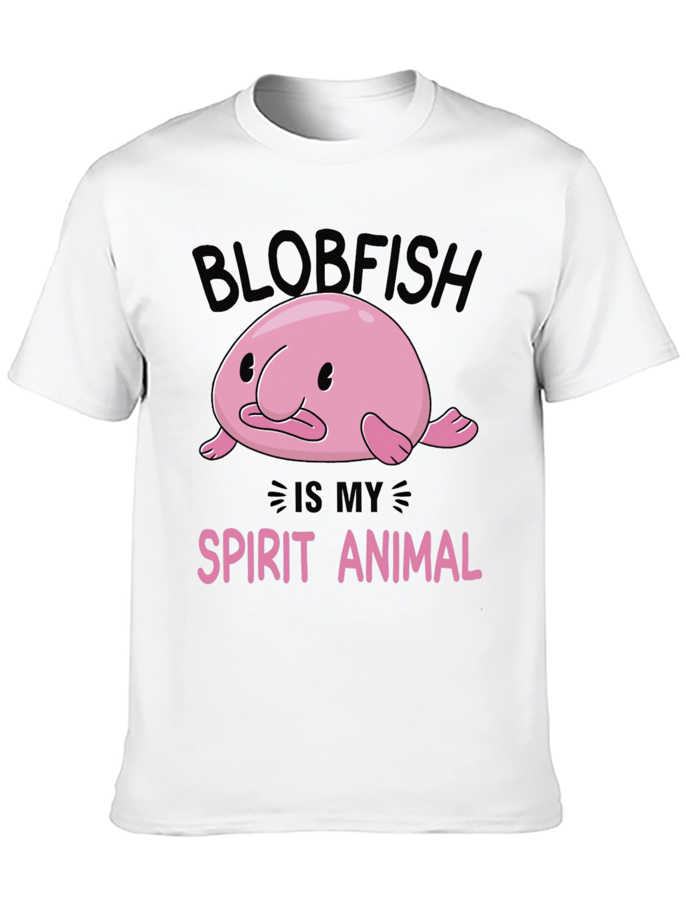 Blobfish Spirit Animal Black Graphic T-Shirt