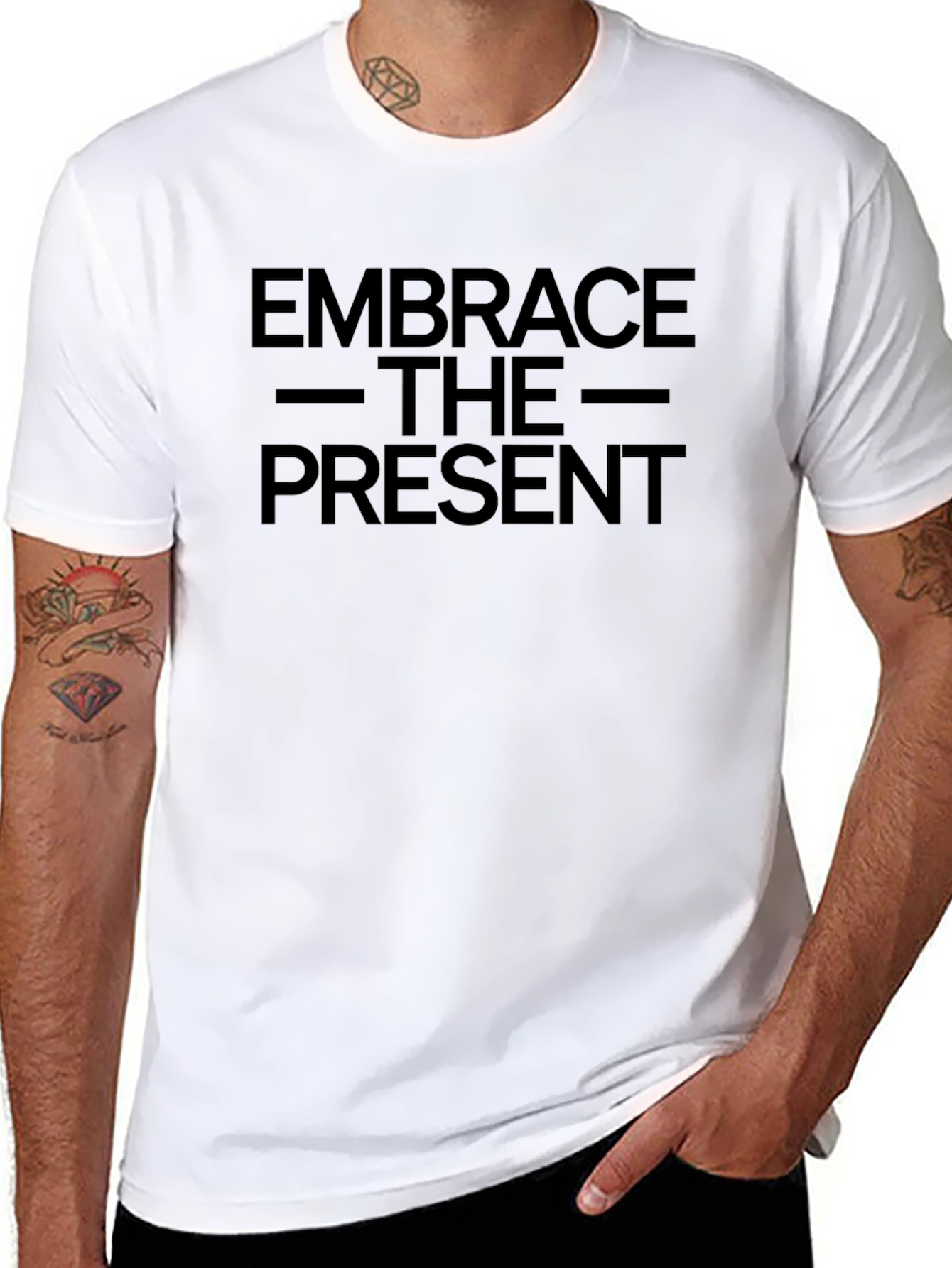 Embrace the Present Graphic Tee - Black