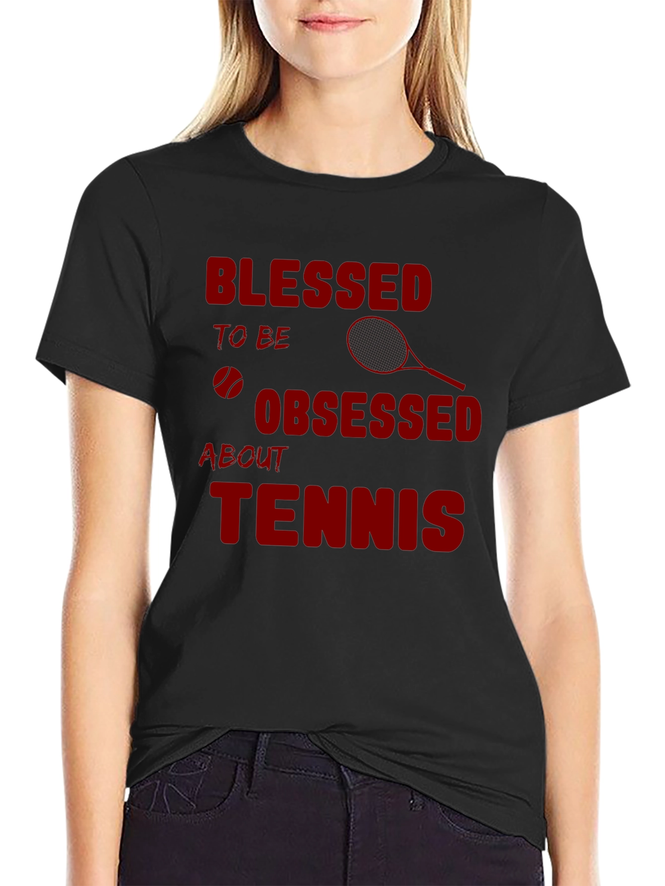 Blessed Obsessed Tennis Graphic T-Shirt