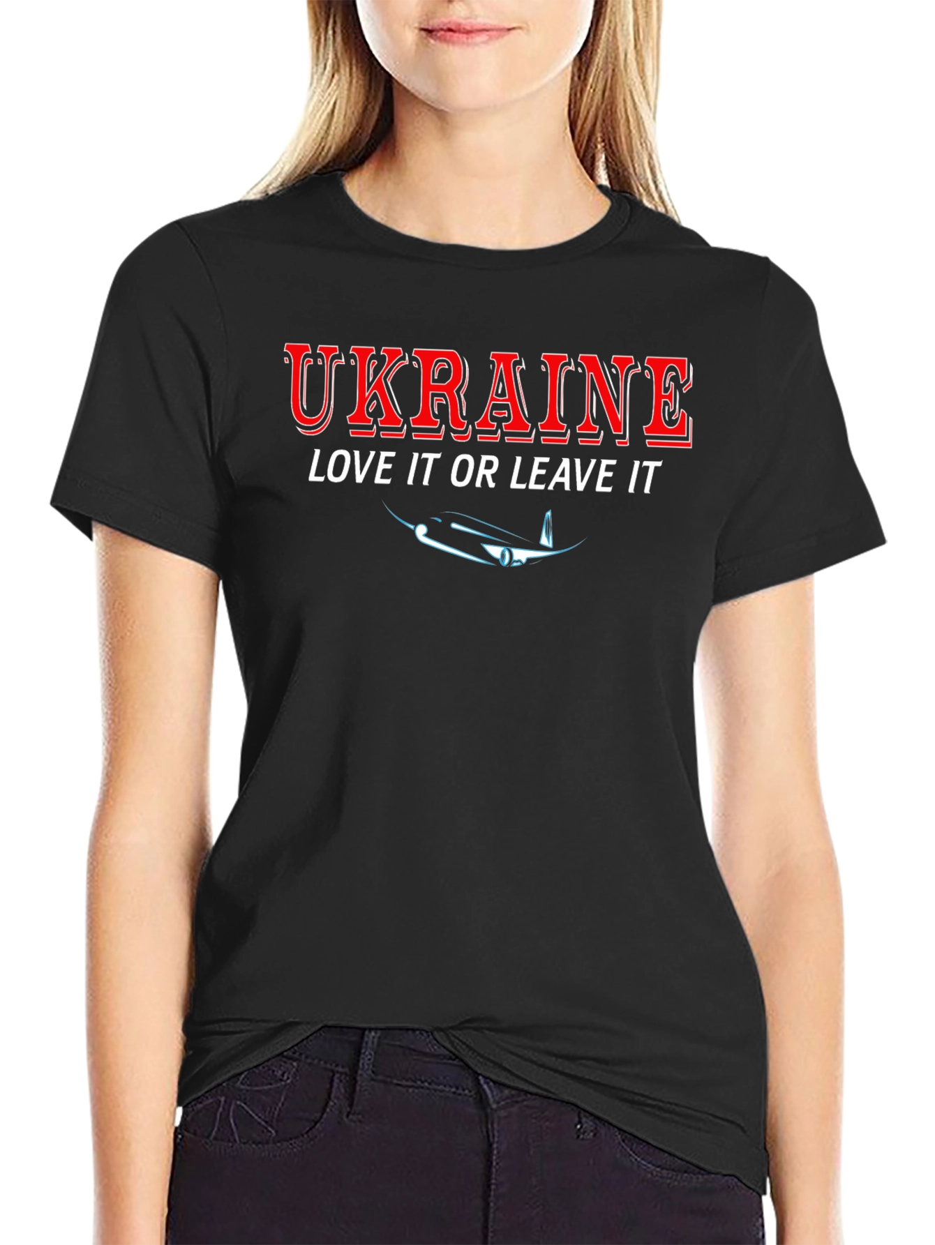 Ukraine Love It Or Leave It Black T-Shirt