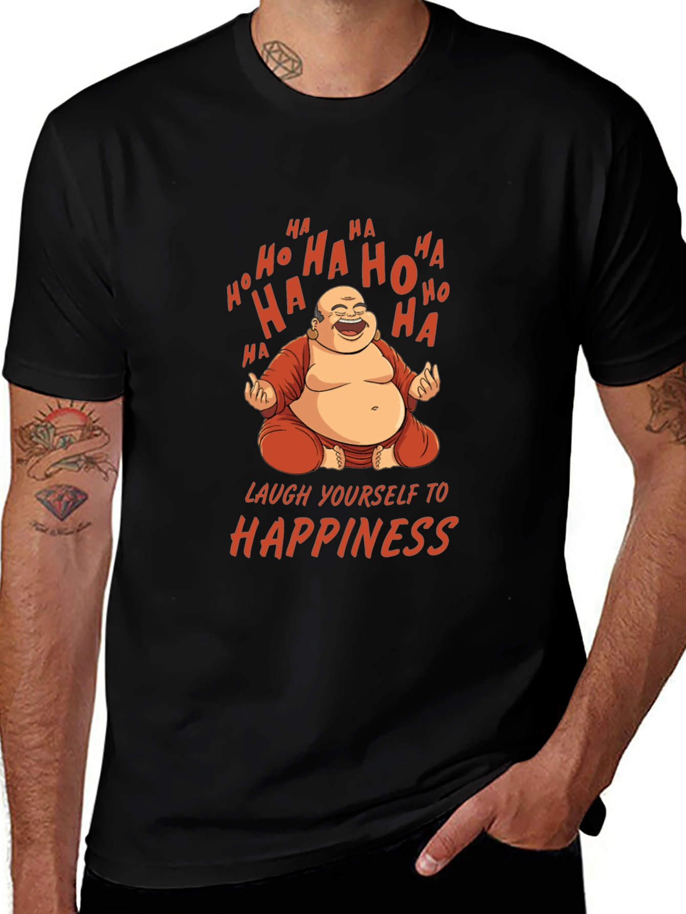 Laughing Buddha Graphic Tee - Happiness