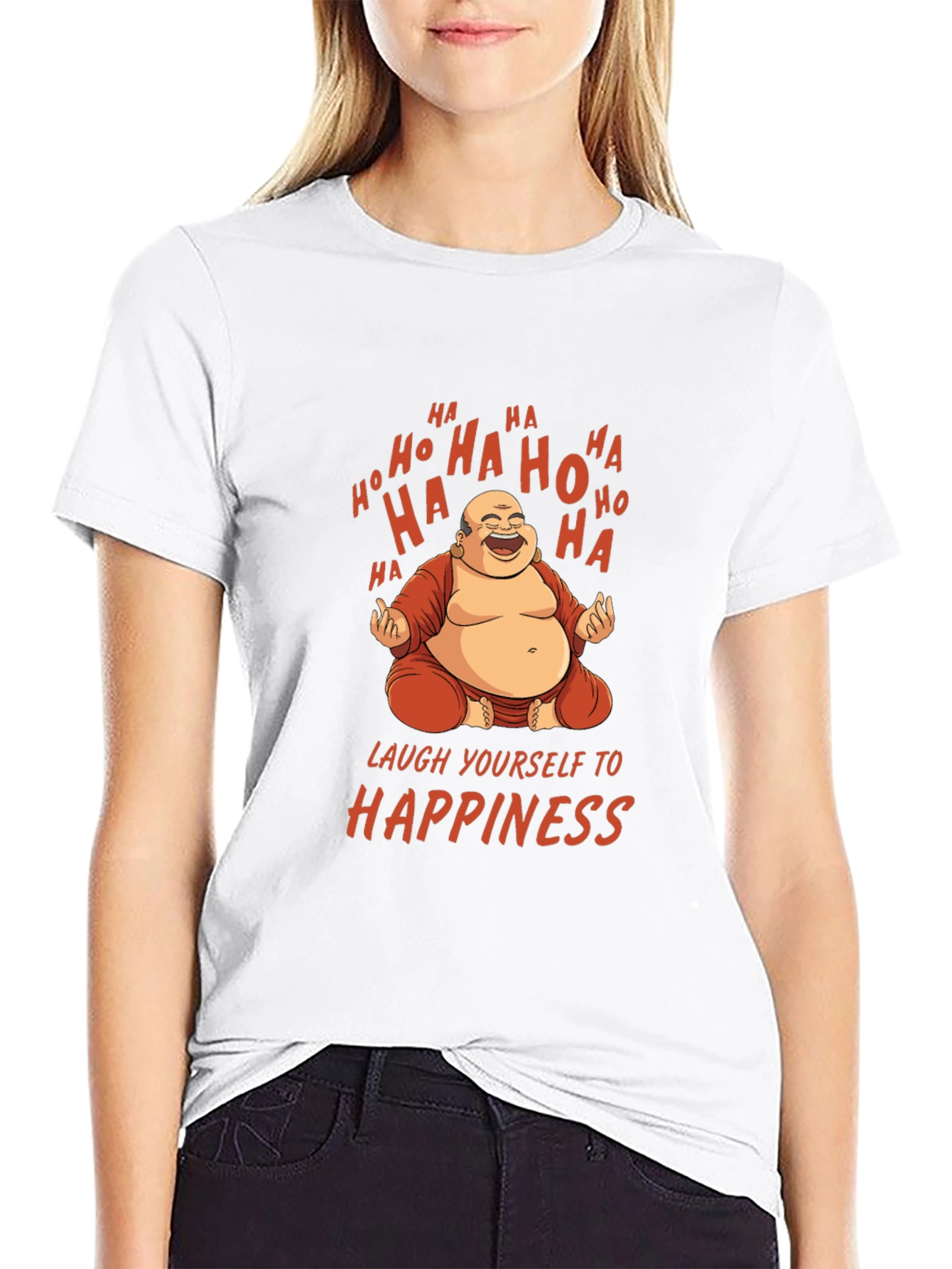 Laughing Buddha Graphic Tee - Happiness