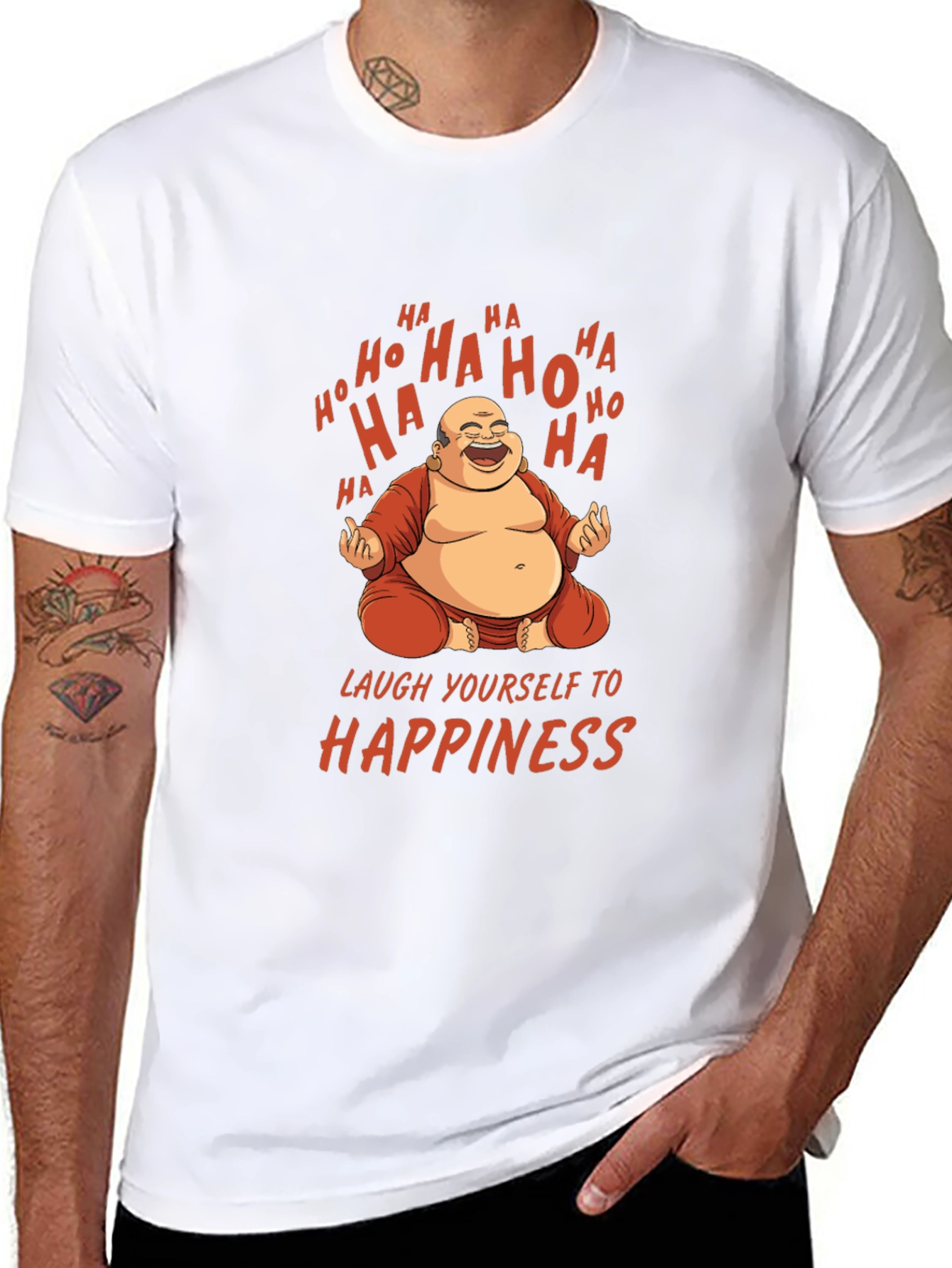 Laughing Buddha Graphic Tee - Happiness