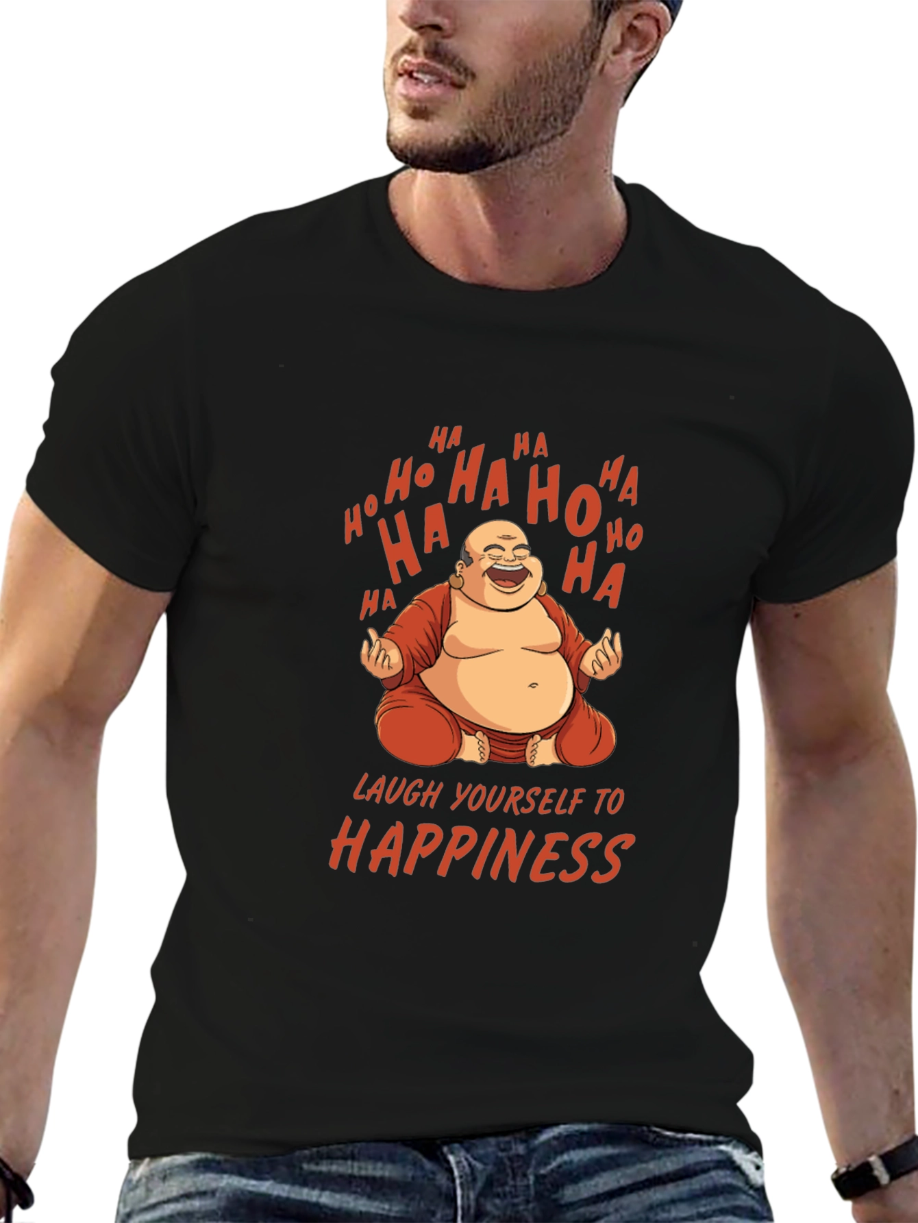 Laughing Buddha Graphic Tee - Happiness