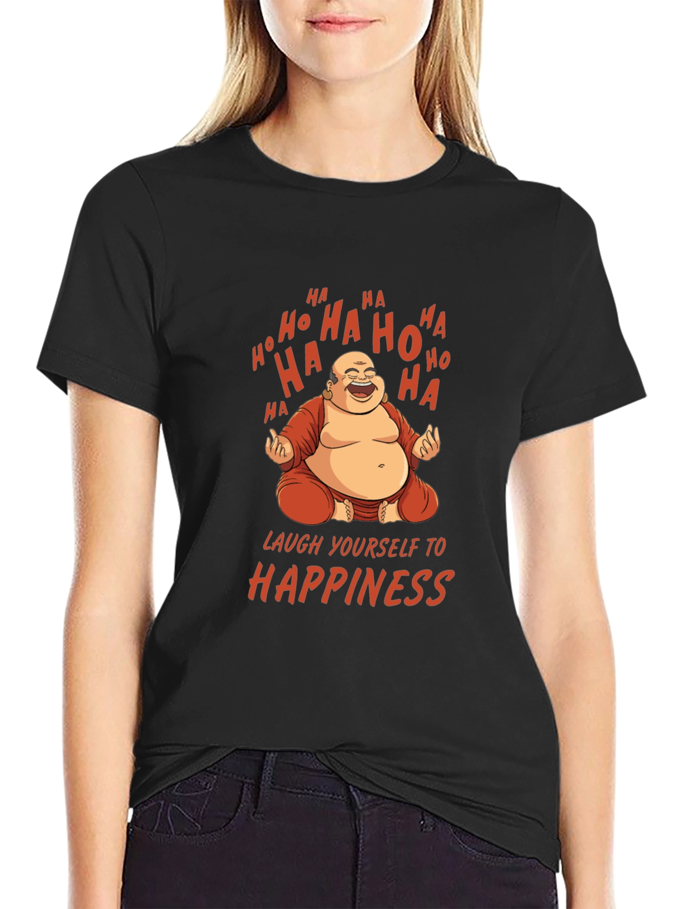 Laughing Buddha Graphic Tee - Happiness
