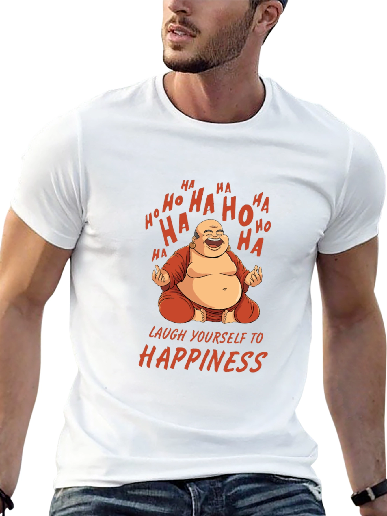 Laughing Buddha Graphic Tee - Happiness
